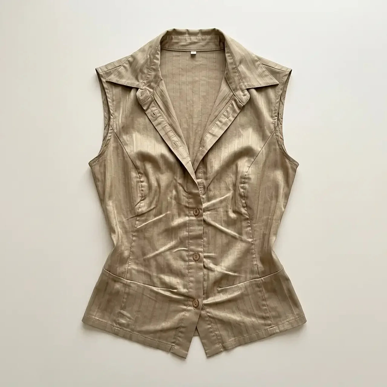 Sleeveless Blazer Vest Top