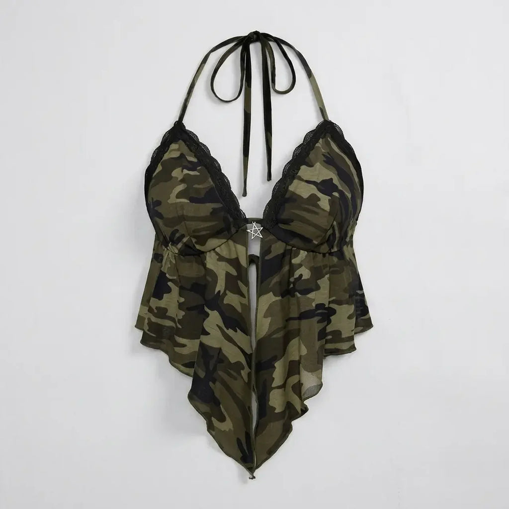 Camo Halter Top