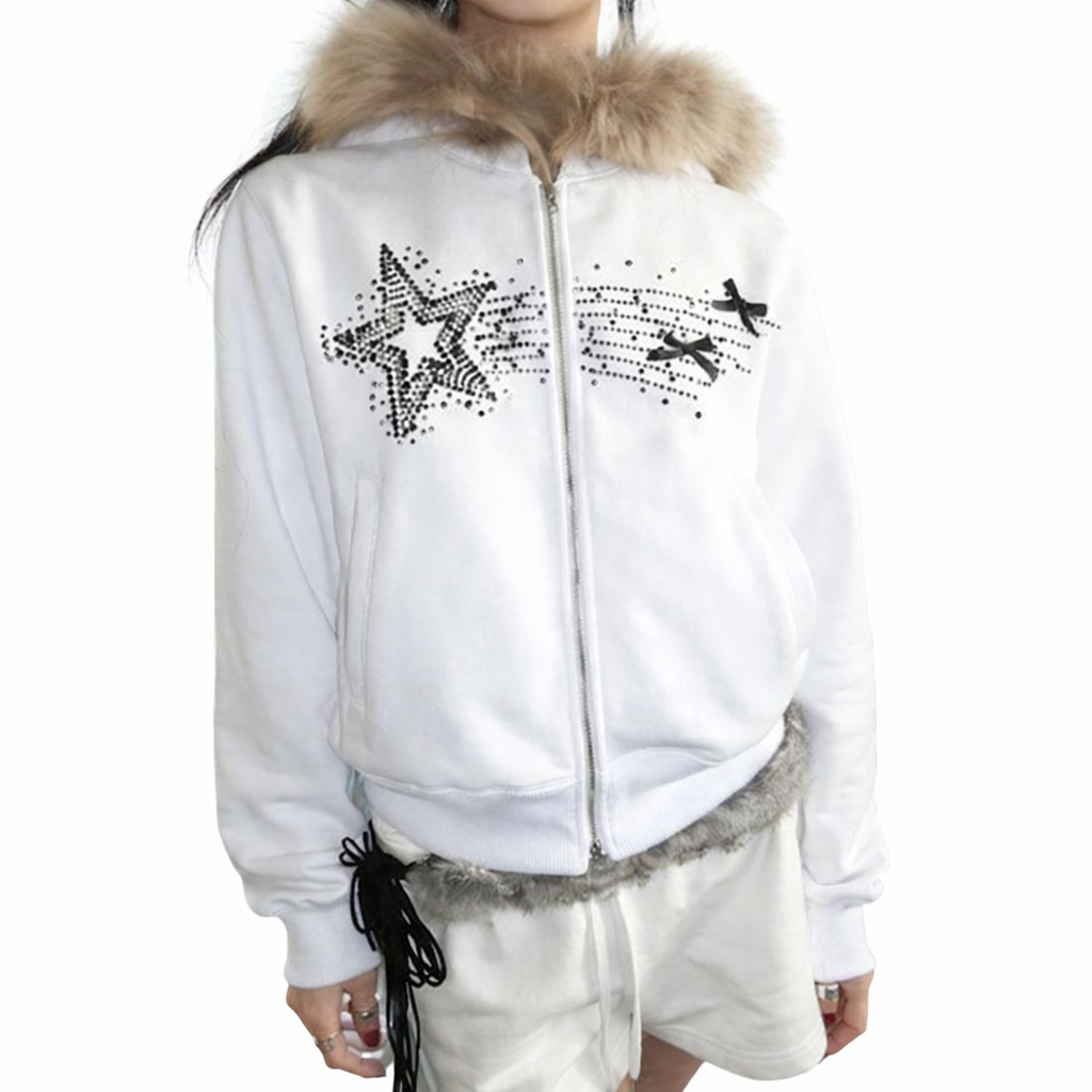 Starlight Zip Fur Hoodie