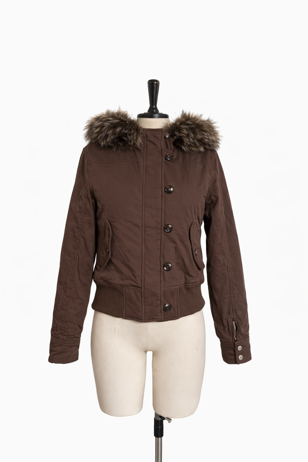 Brown Arctic Fur Hood Jacket