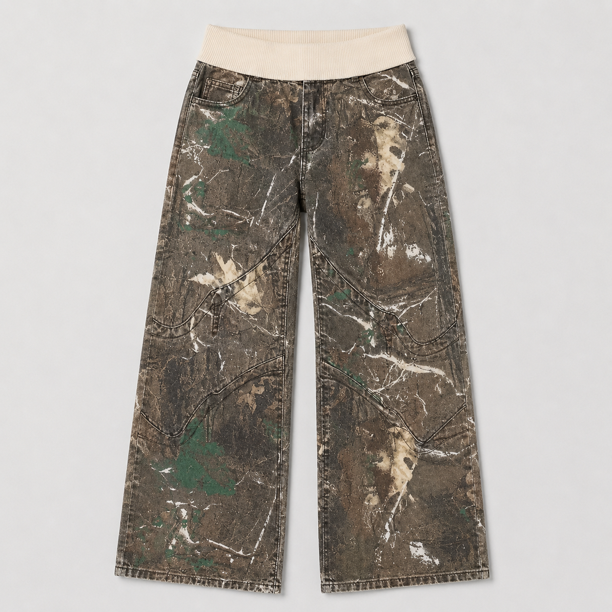 Foldover Drift Baggy Jeans