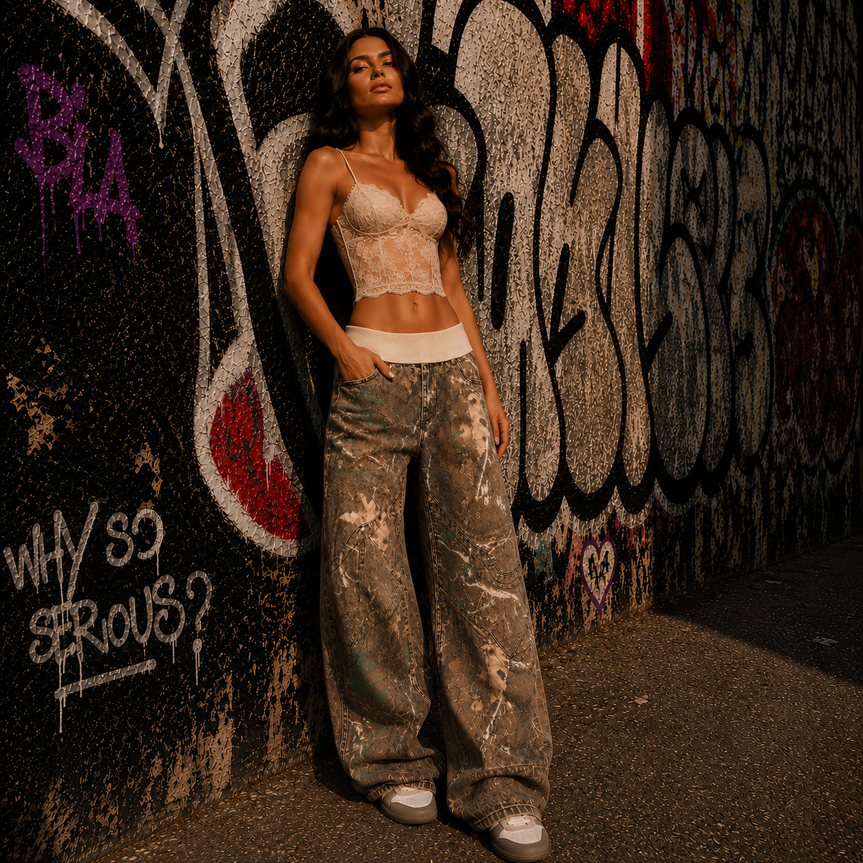 Foldover Drift Baggy Jeans