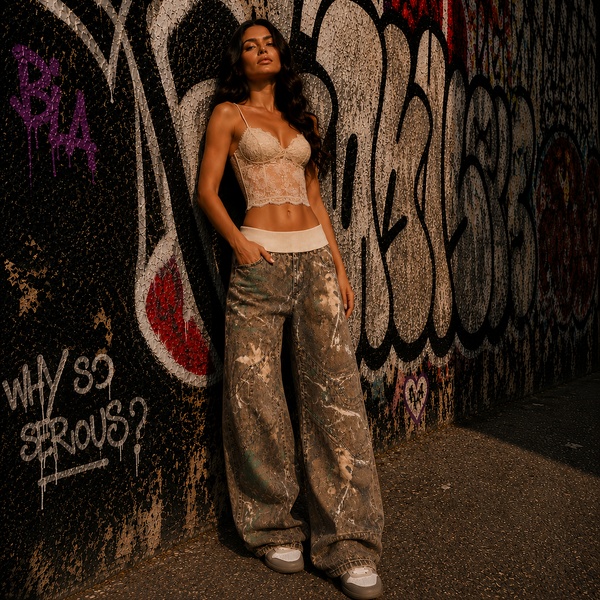 Foldover Drift Baggy Jeans