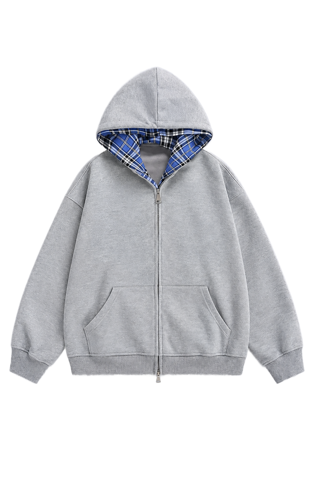 Steel Check Zip Hoodie