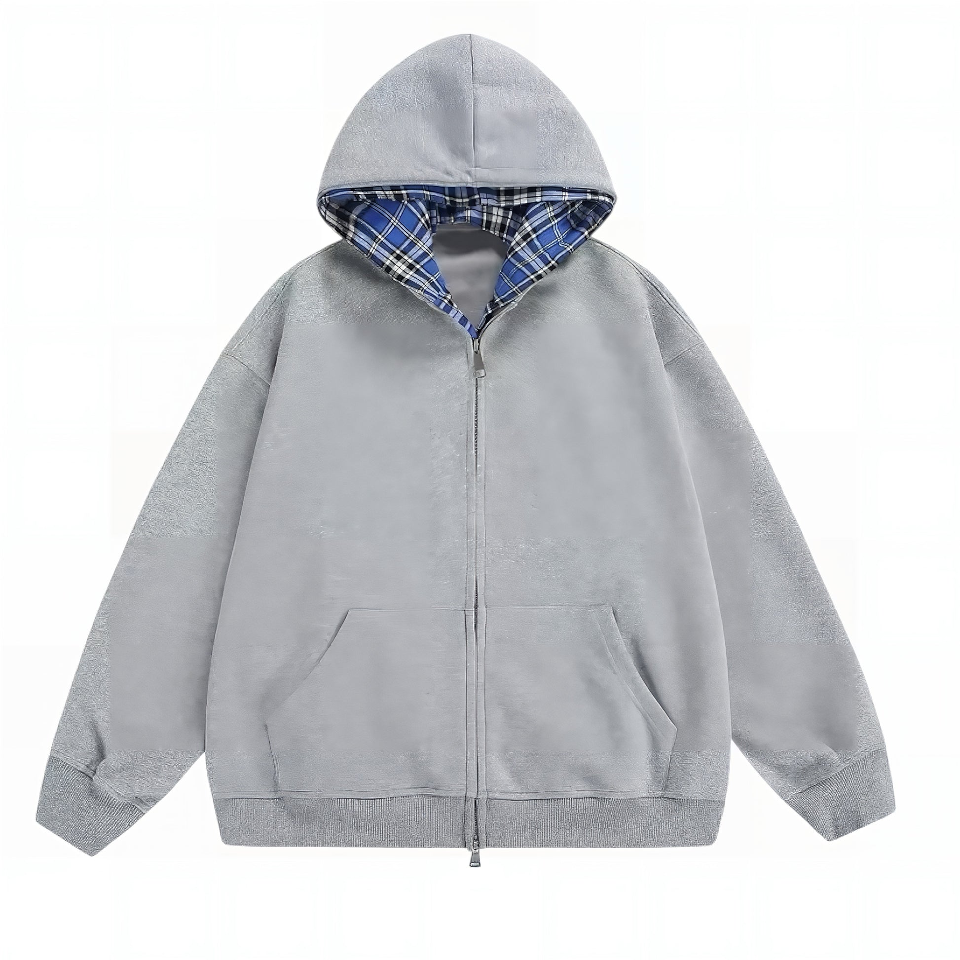 Steel Check Zip Hoodie