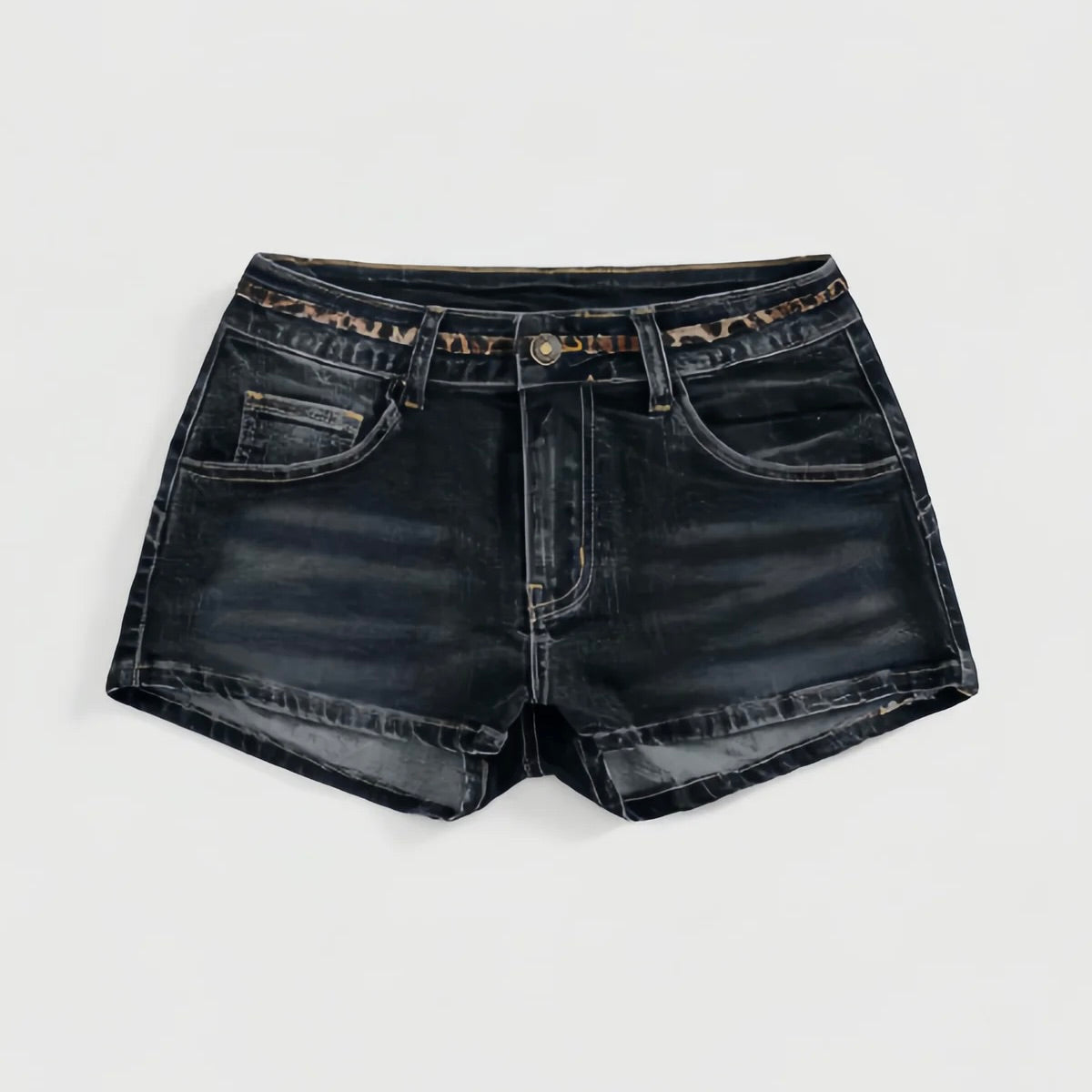 Washed Blue Denim Shorts