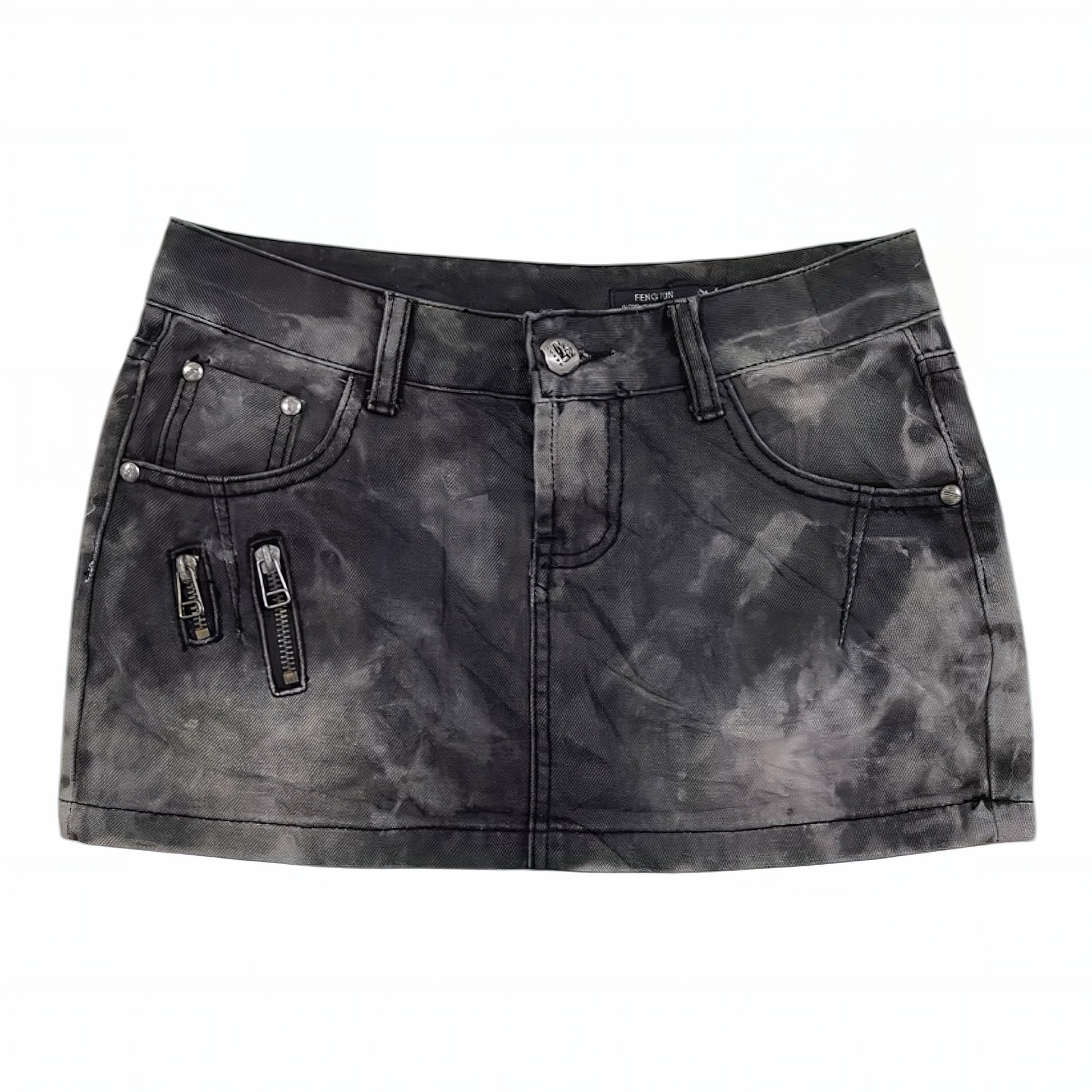 Steel Zip Utility Denim Skirt