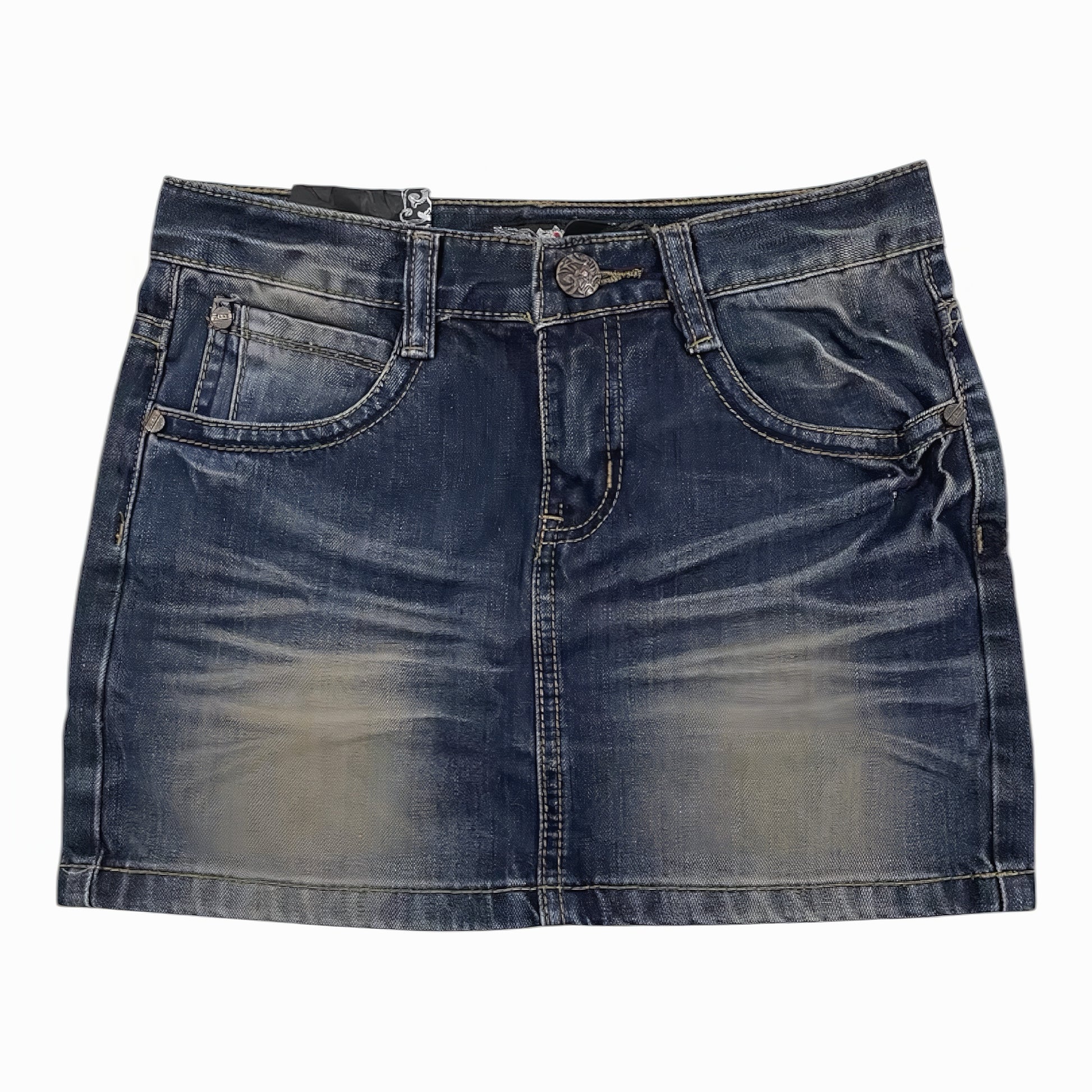 Midnight Fade Denim Mini Skirt