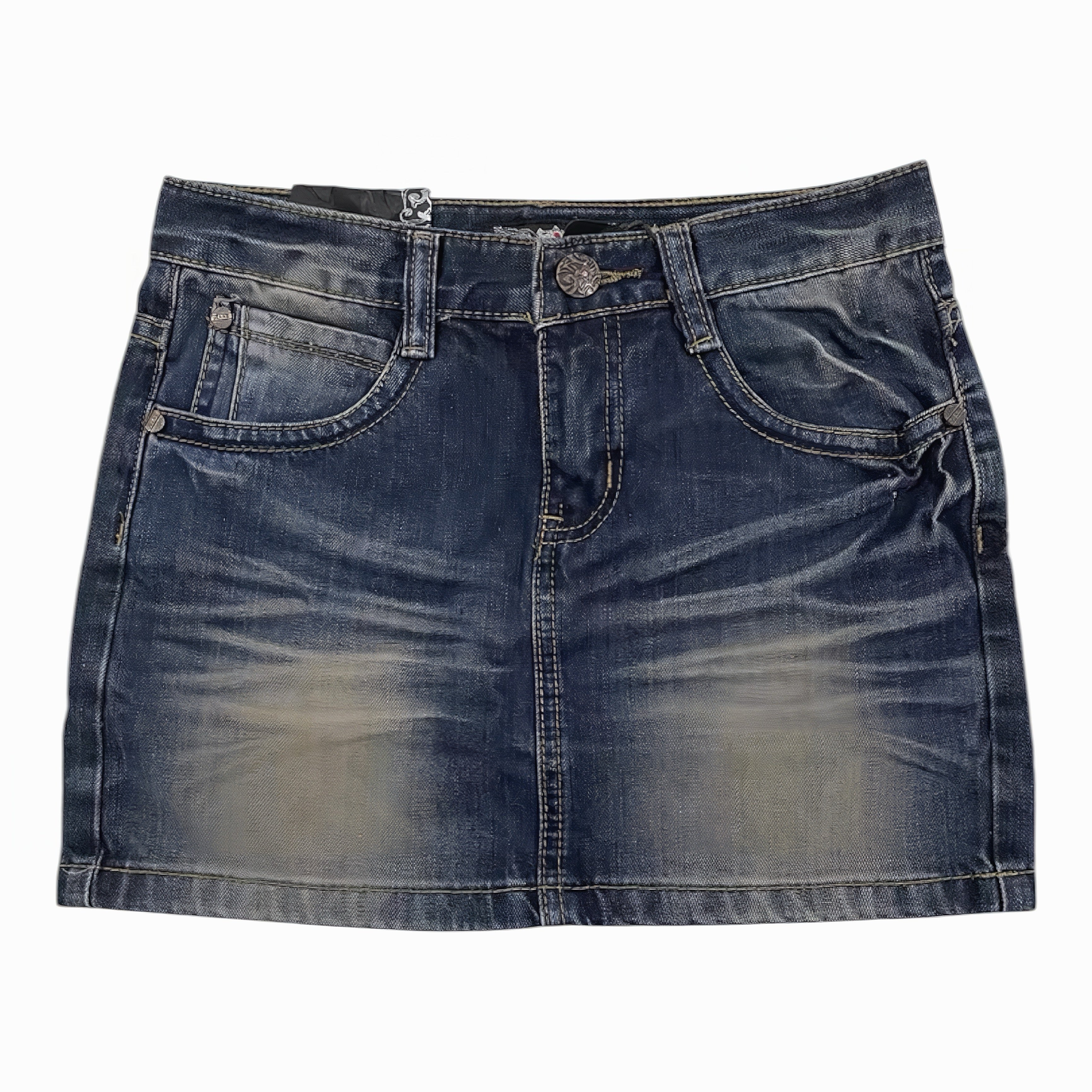 Midnight Fade Denim Mini Skirt