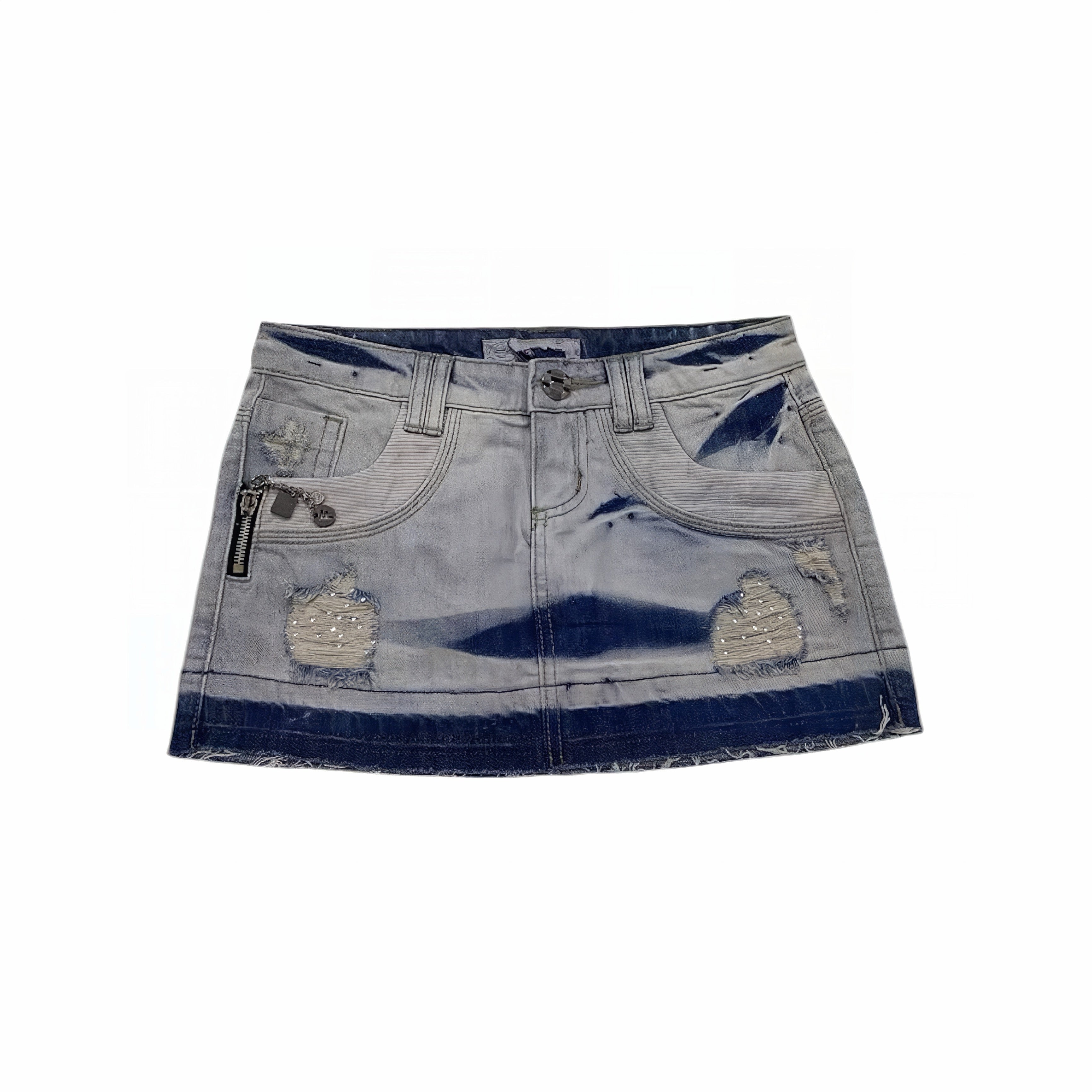 Frostline Moto Denim Skirt