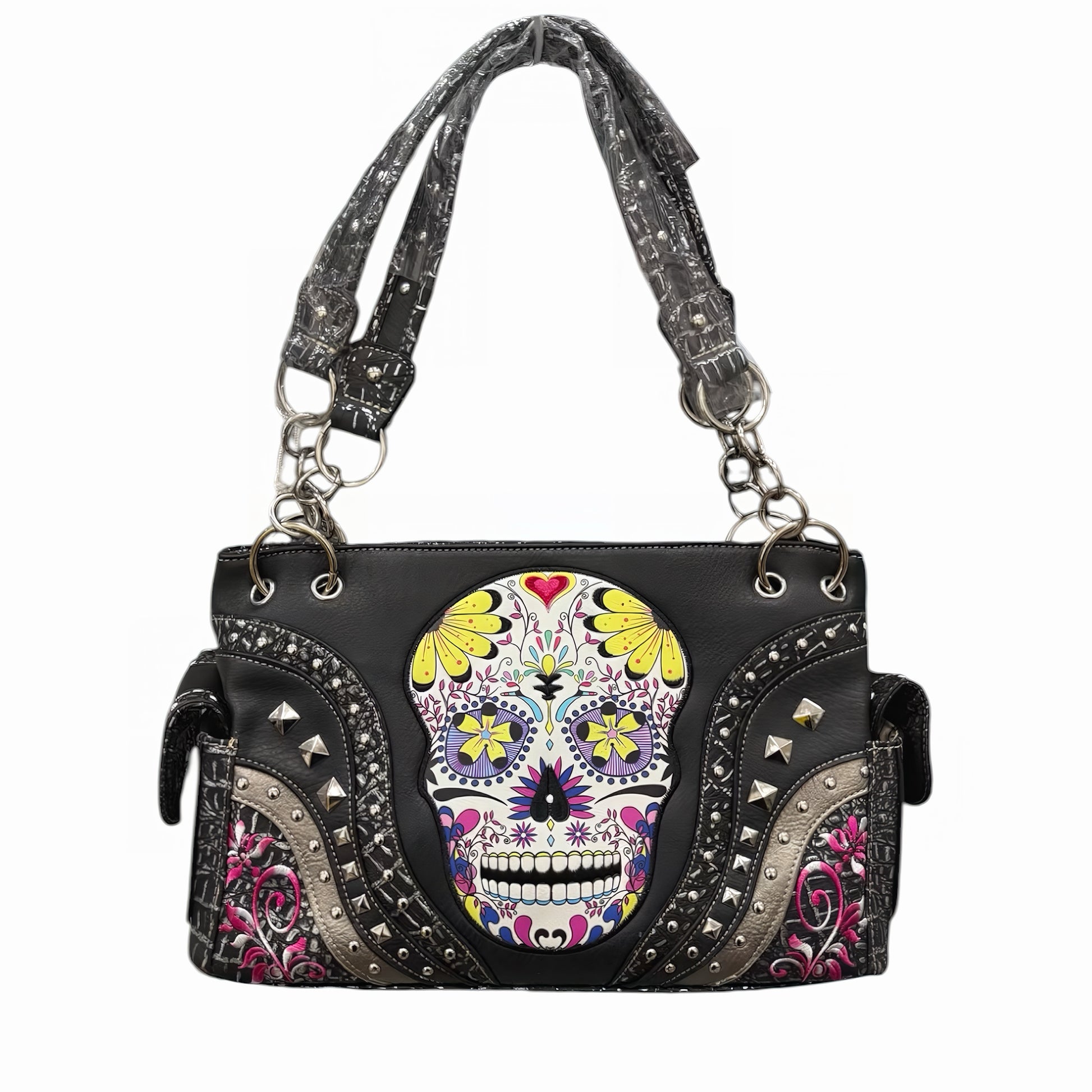 Midnight Sugar Skull Shoulder Bag