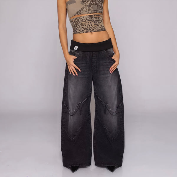 Foldover Drift Baggy Jeans