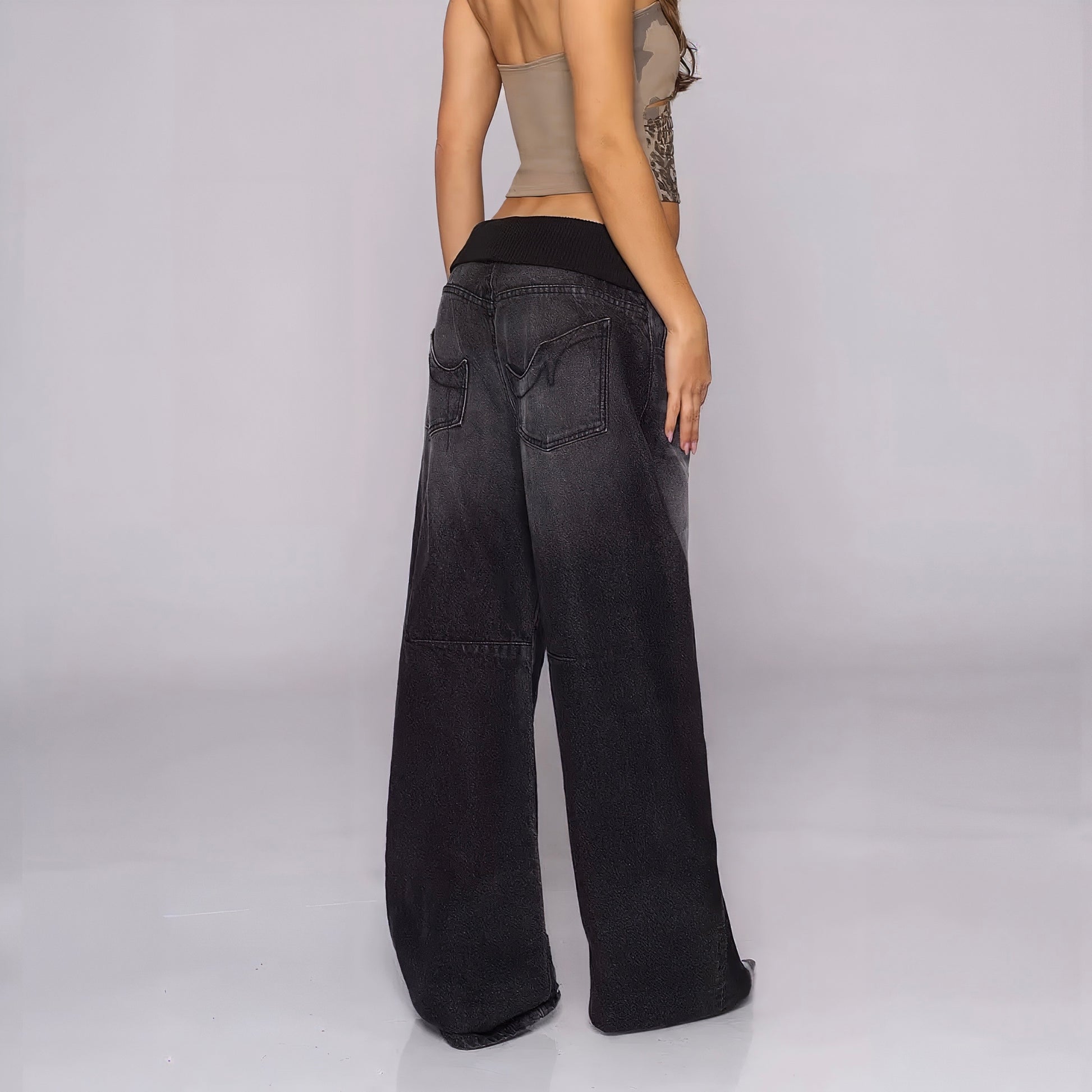 Foldover Drift Baggy Jeans