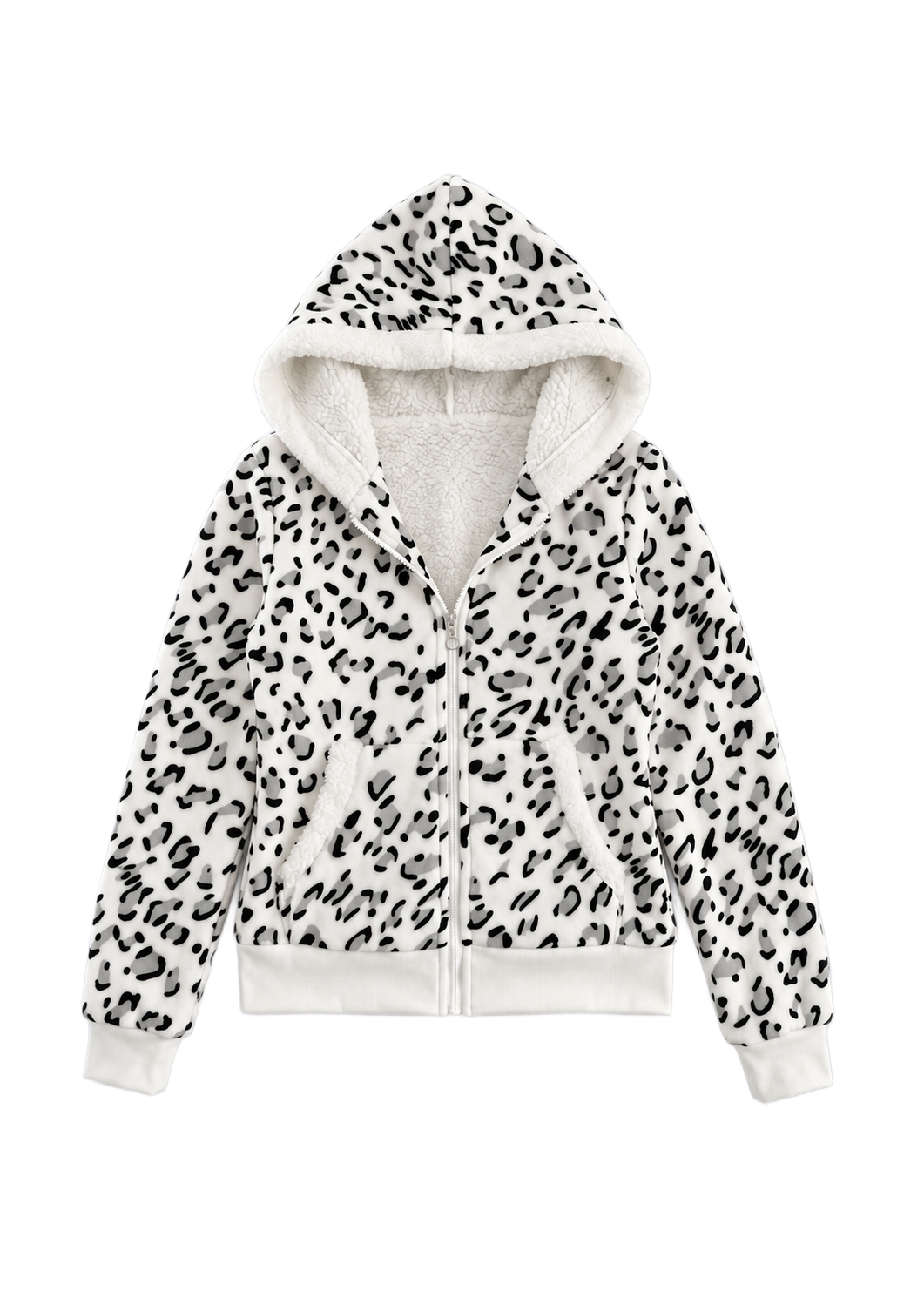 Dollcore Pink/Beige/Black Zip-Up Hoodie