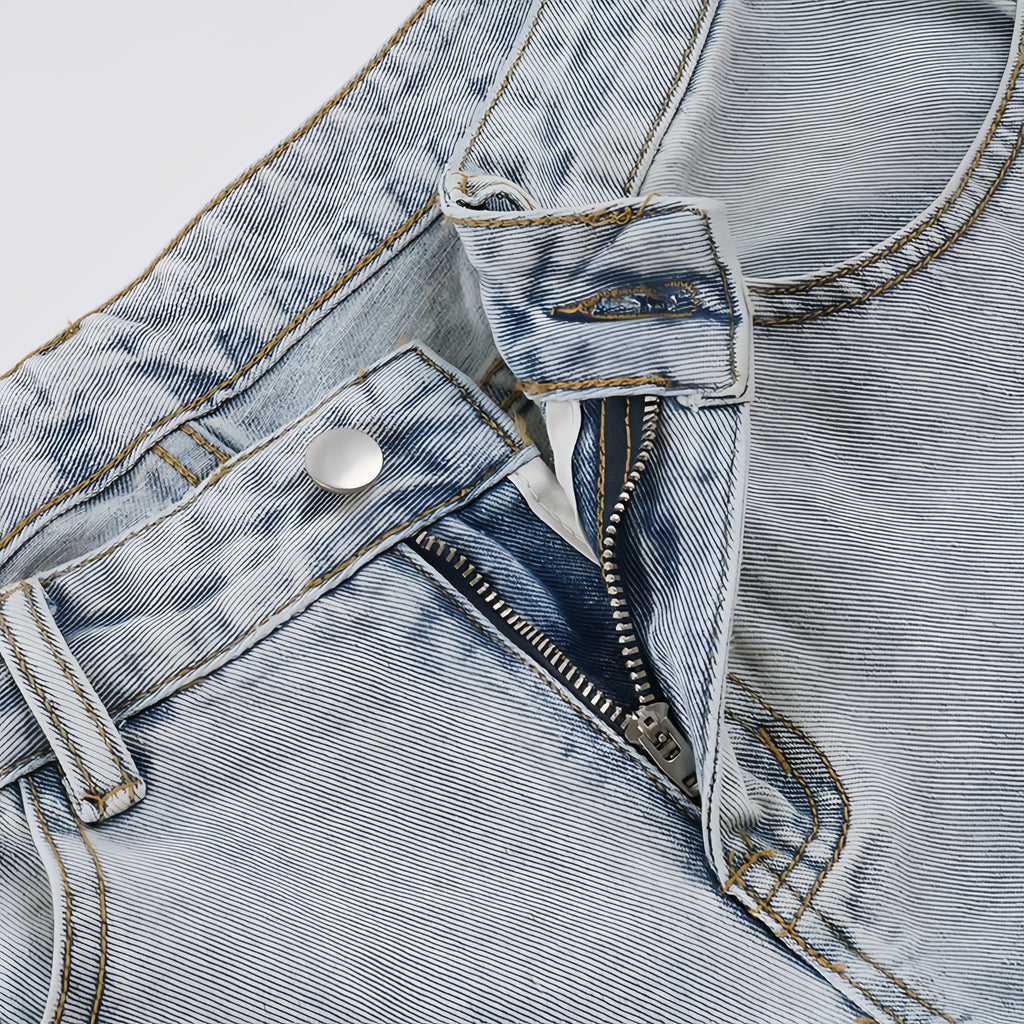 Cloud Wash Wide Leg Jeans