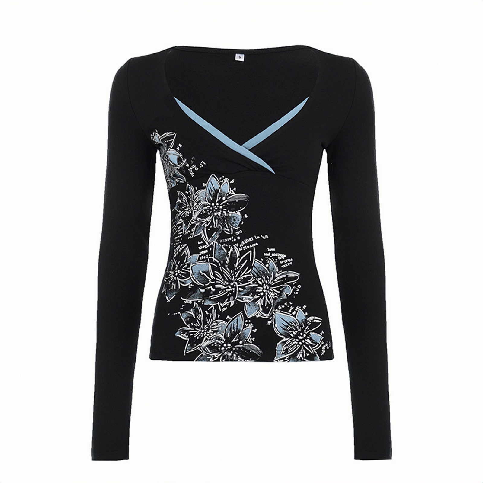 Midnight Bloom Wrap Top