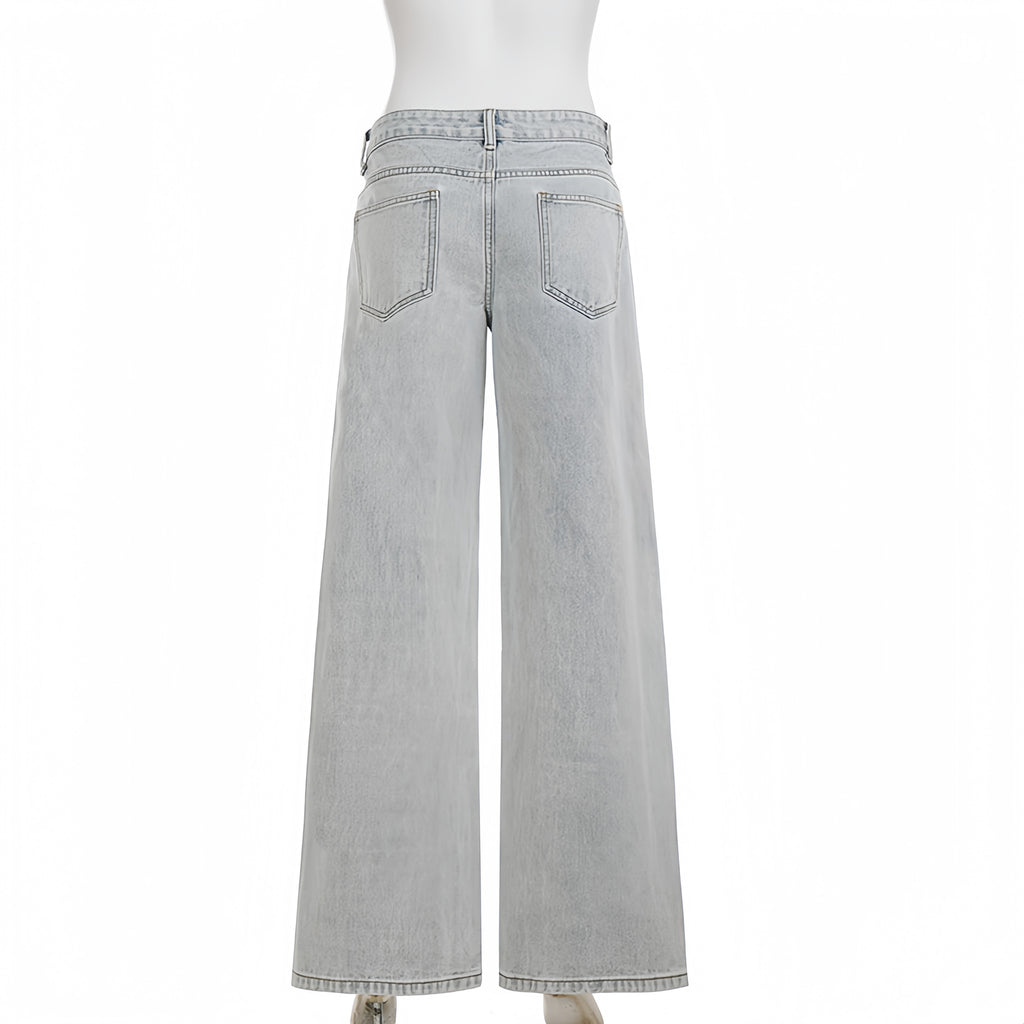 Cloud Wash Wide Leg Jeans