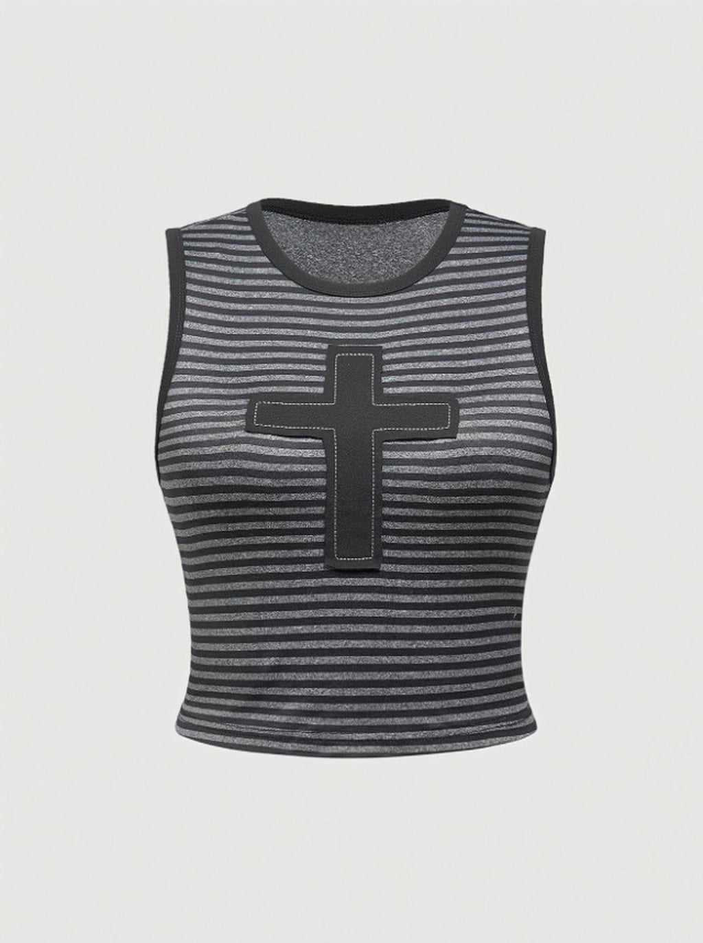 Midnight Cross Stripe Crop Top