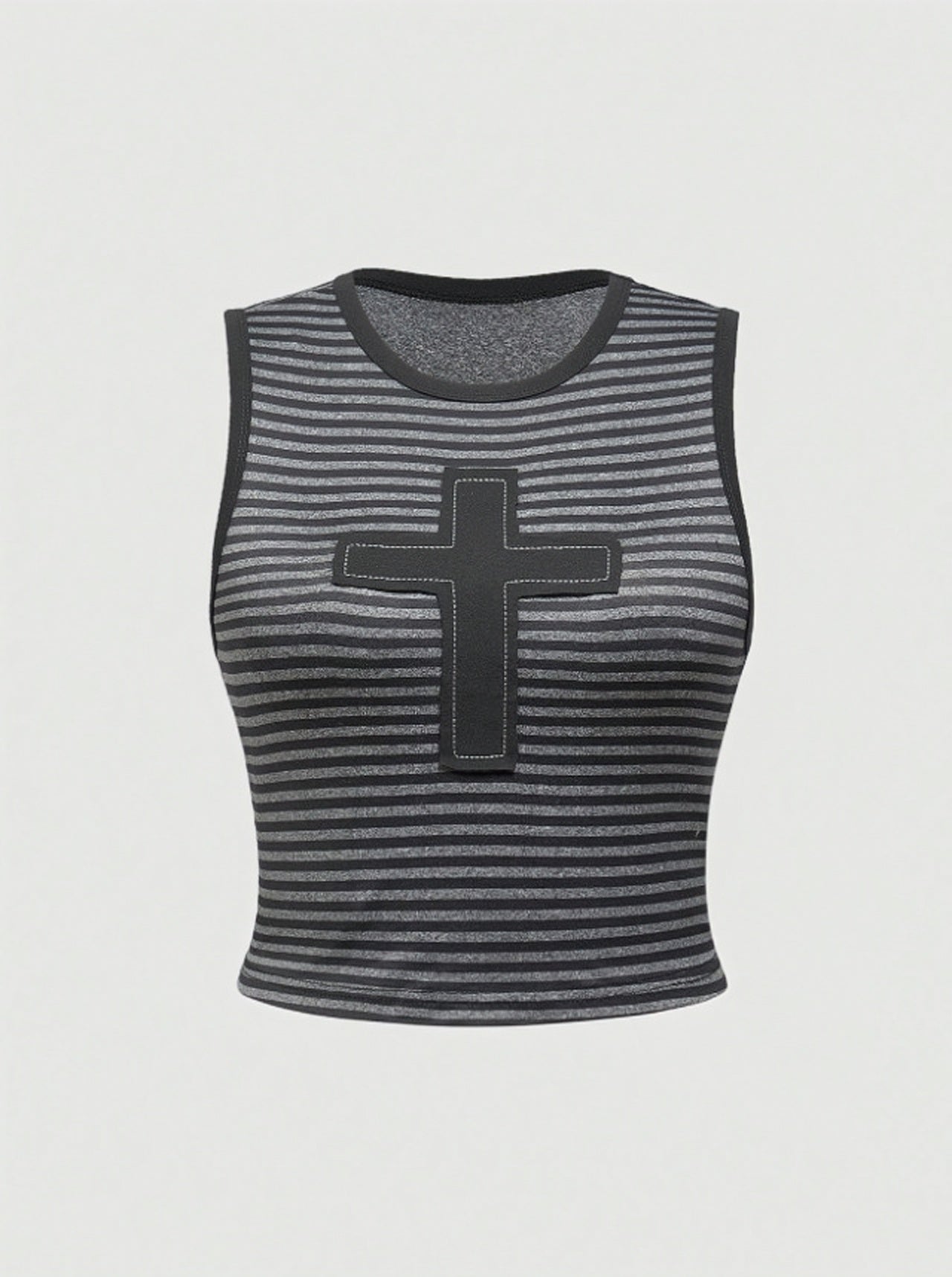 Midnight Cross Stripe Crop Top