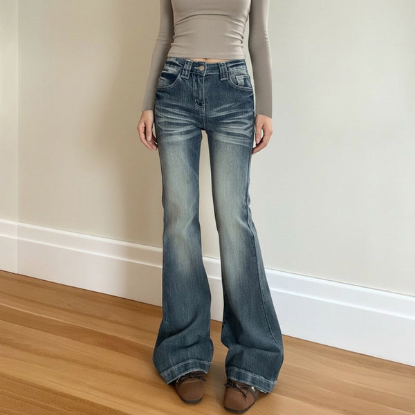 Vintage Wash Flare Jeans