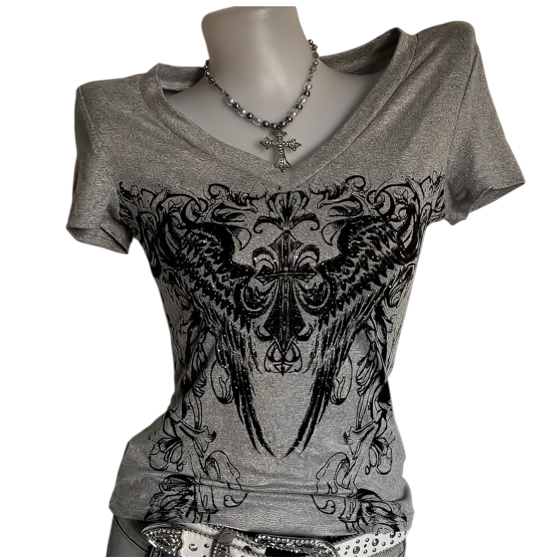 Shadow Crest V-Neck Tee