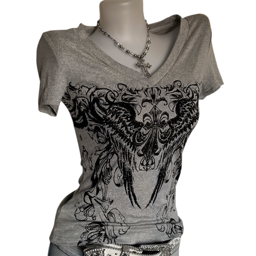 Shadow Crest V-Neck Tee