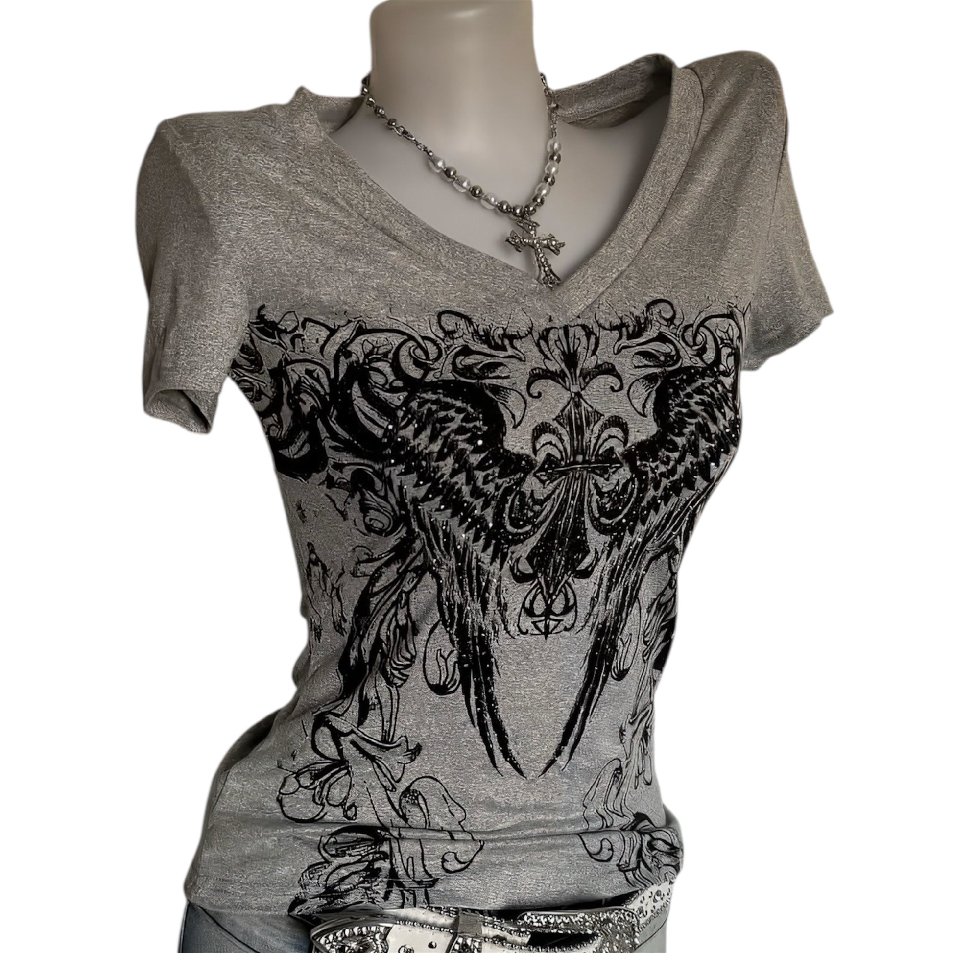 Shadow Crest V-Neck Tee