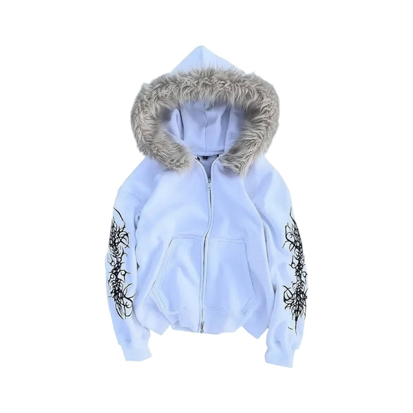 Ice Flame Fur Hoodie