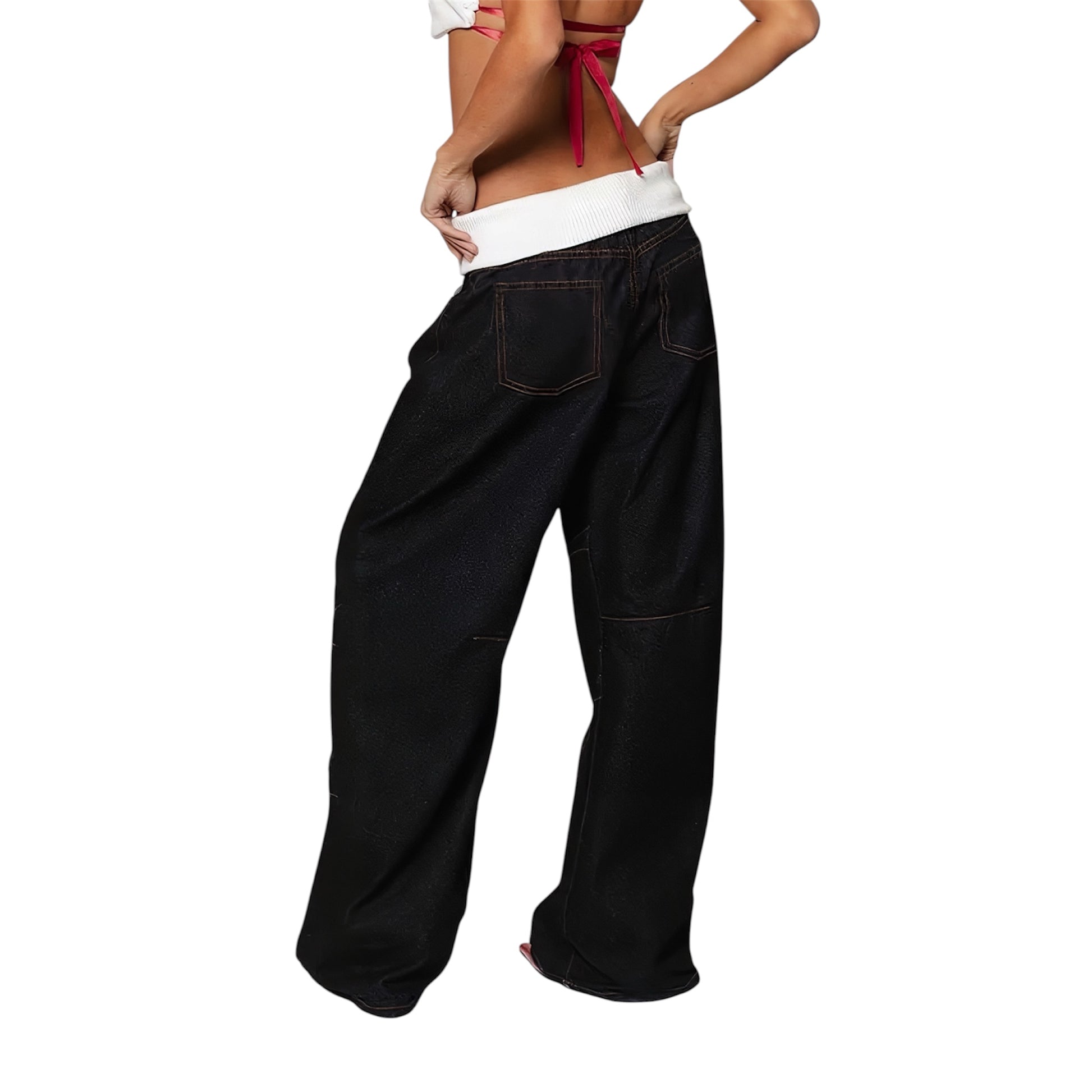 Foldover Drift Baggy Jeans