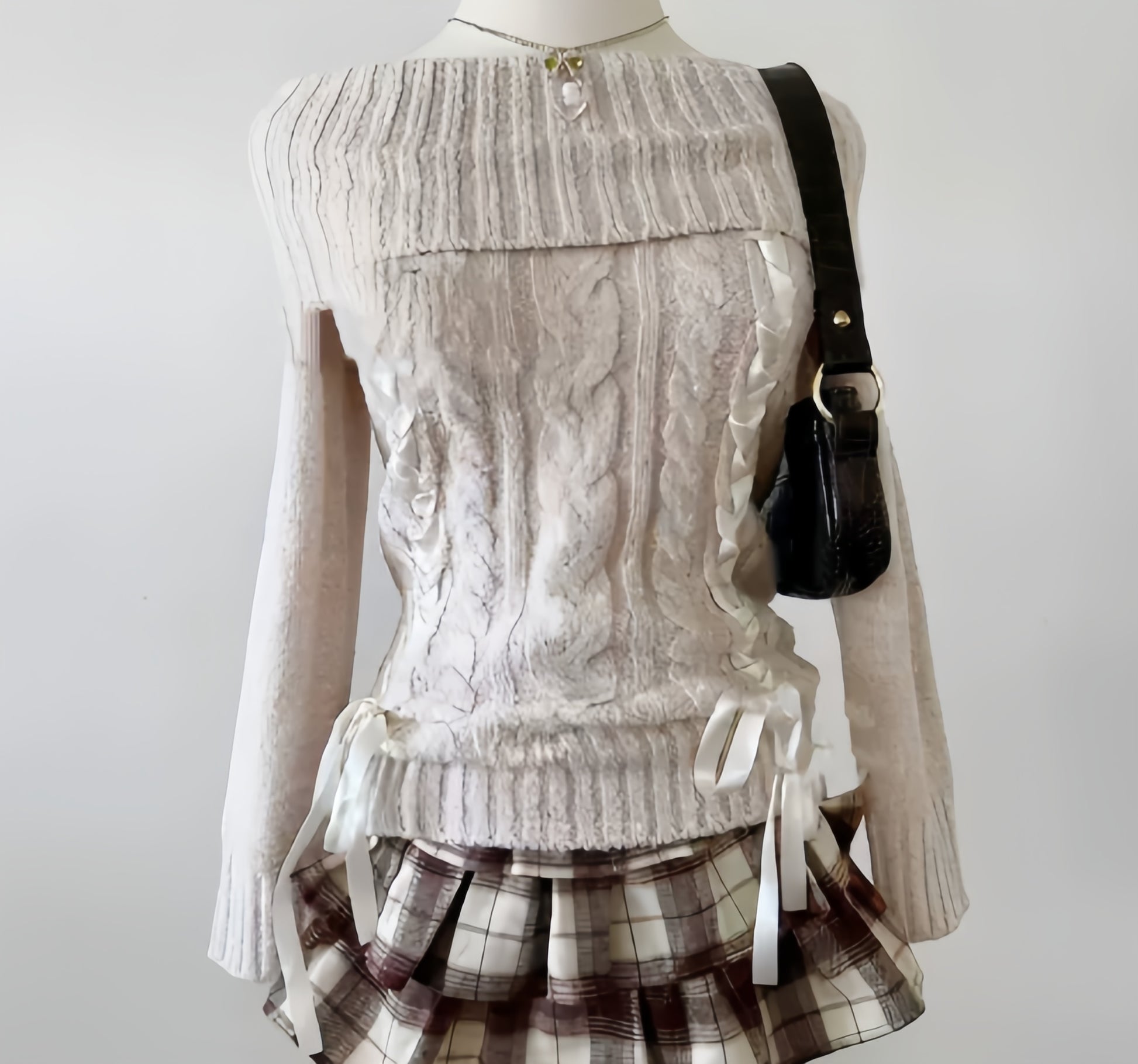 Black Off-Shoulder Ribbed Tie Top