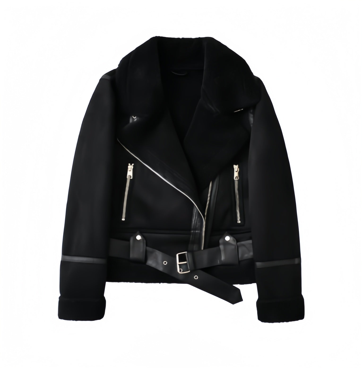 Midnight Shearling Biker Jacket