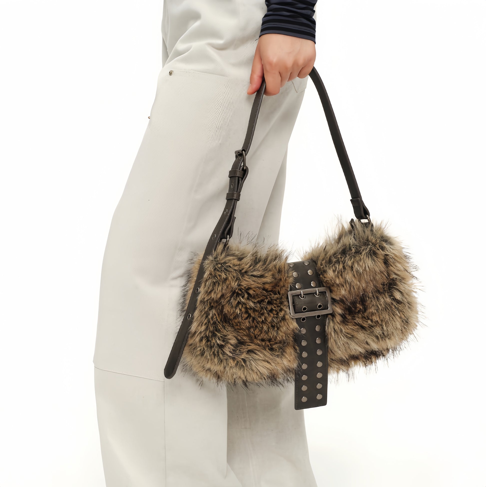 Faux-fur shoulder/crossbody