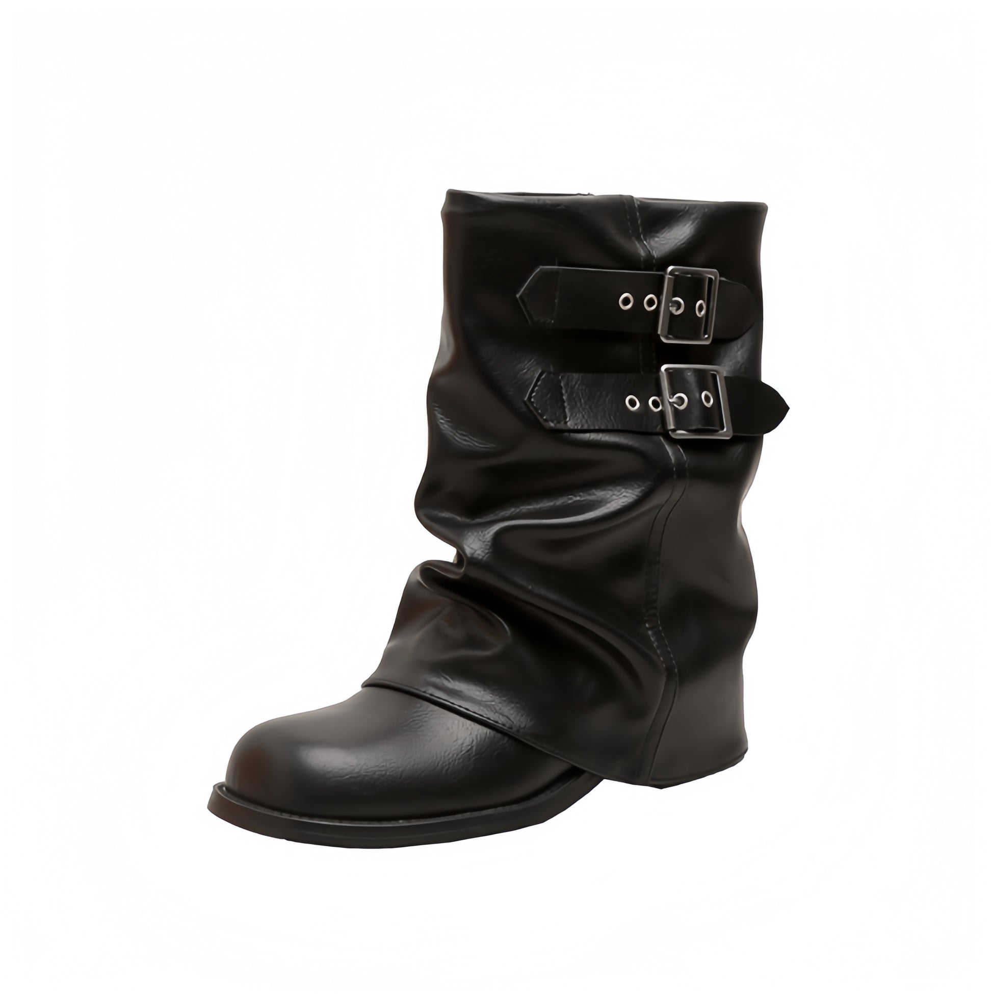 Buckle Mid-Calf Boots