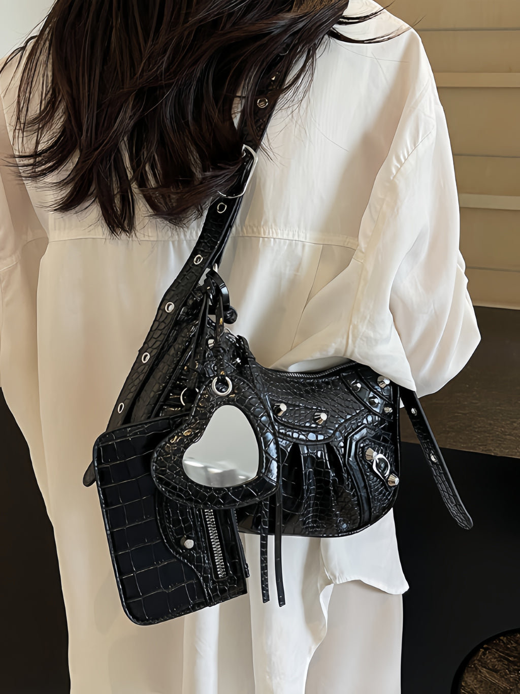 Heart Mirror Shoulder Bag