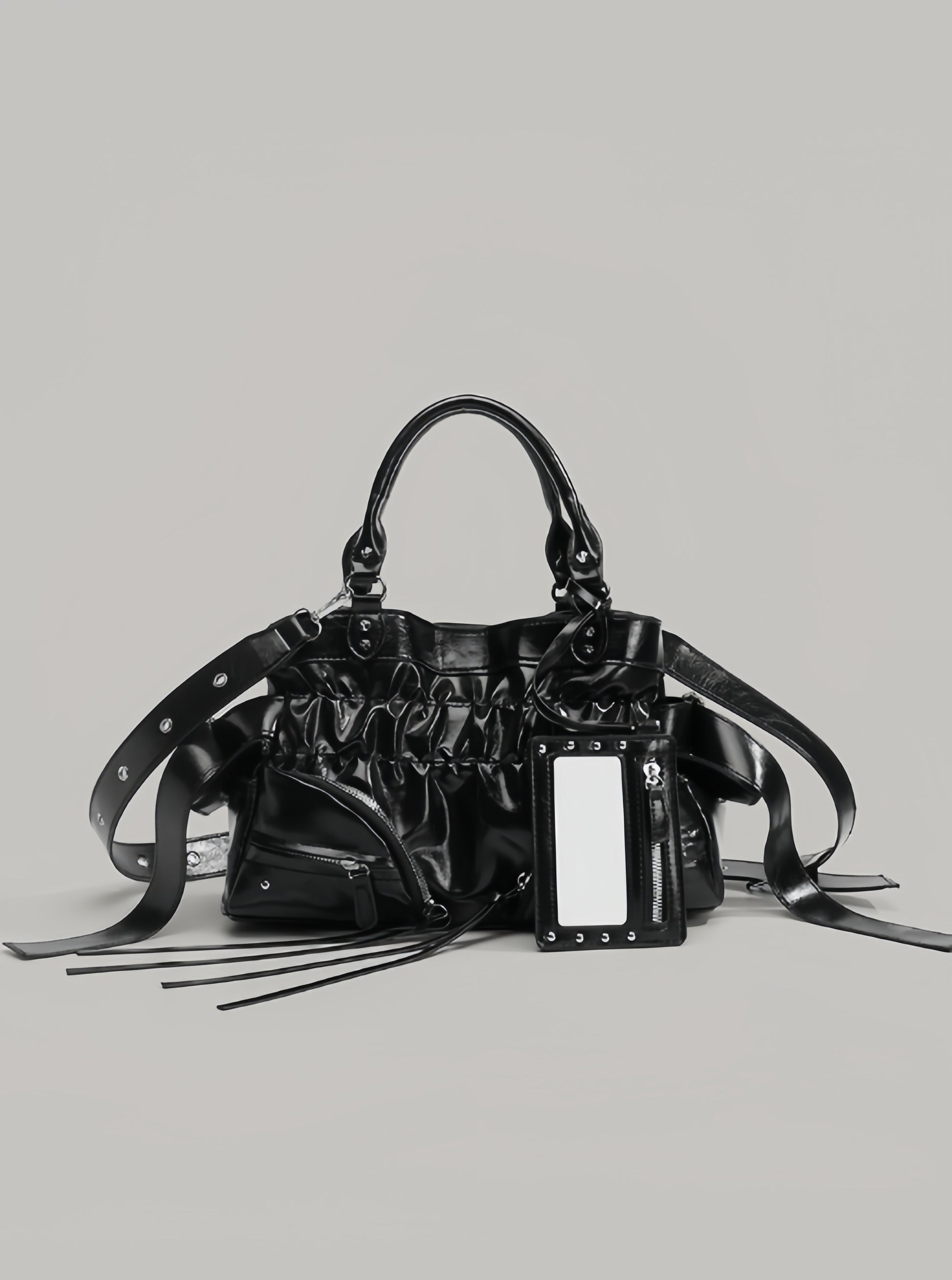 Ruched Multi-Pocket Shoulder Bag