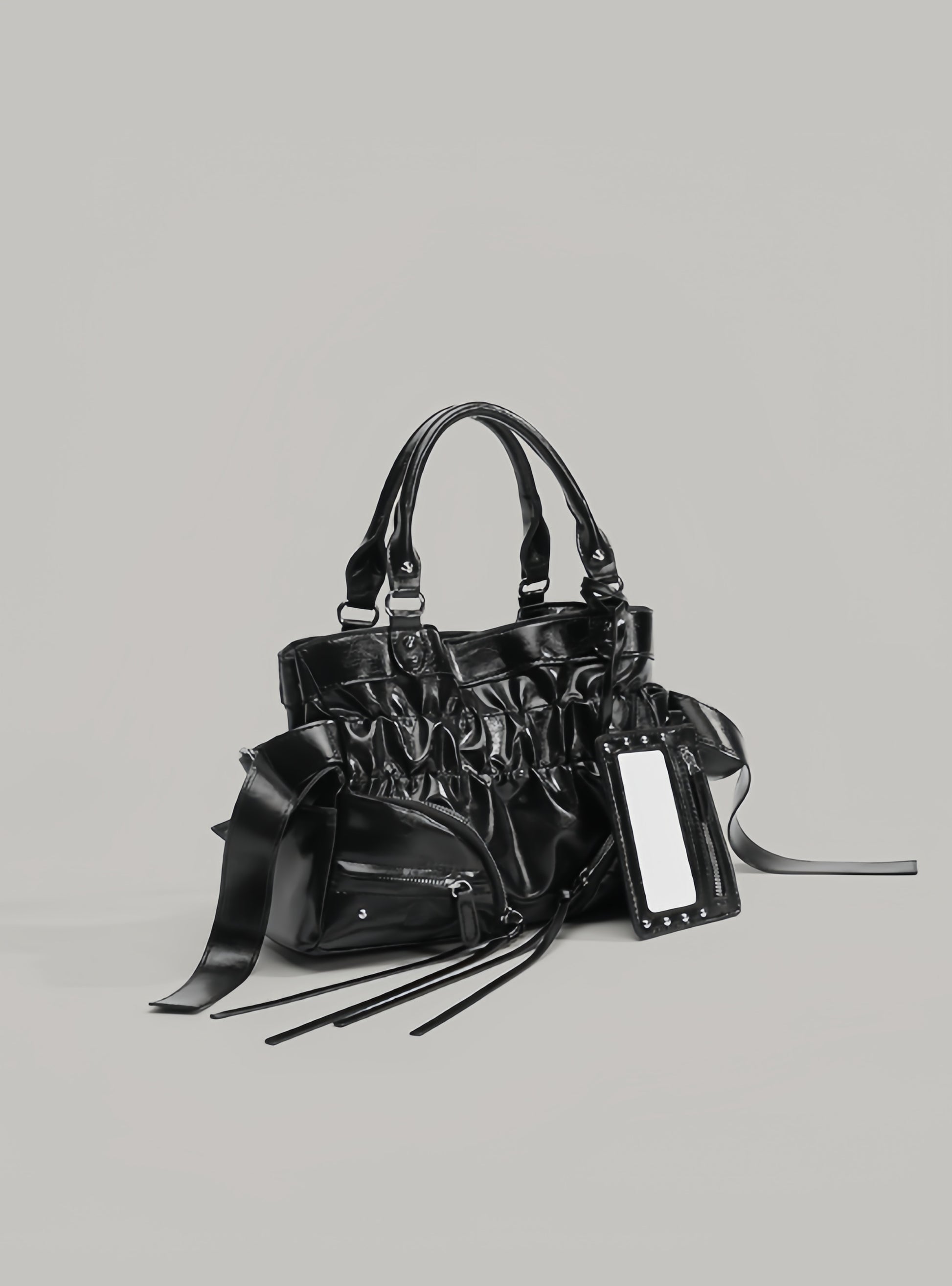 Ruched Multi-Pocket Shoulder Bag