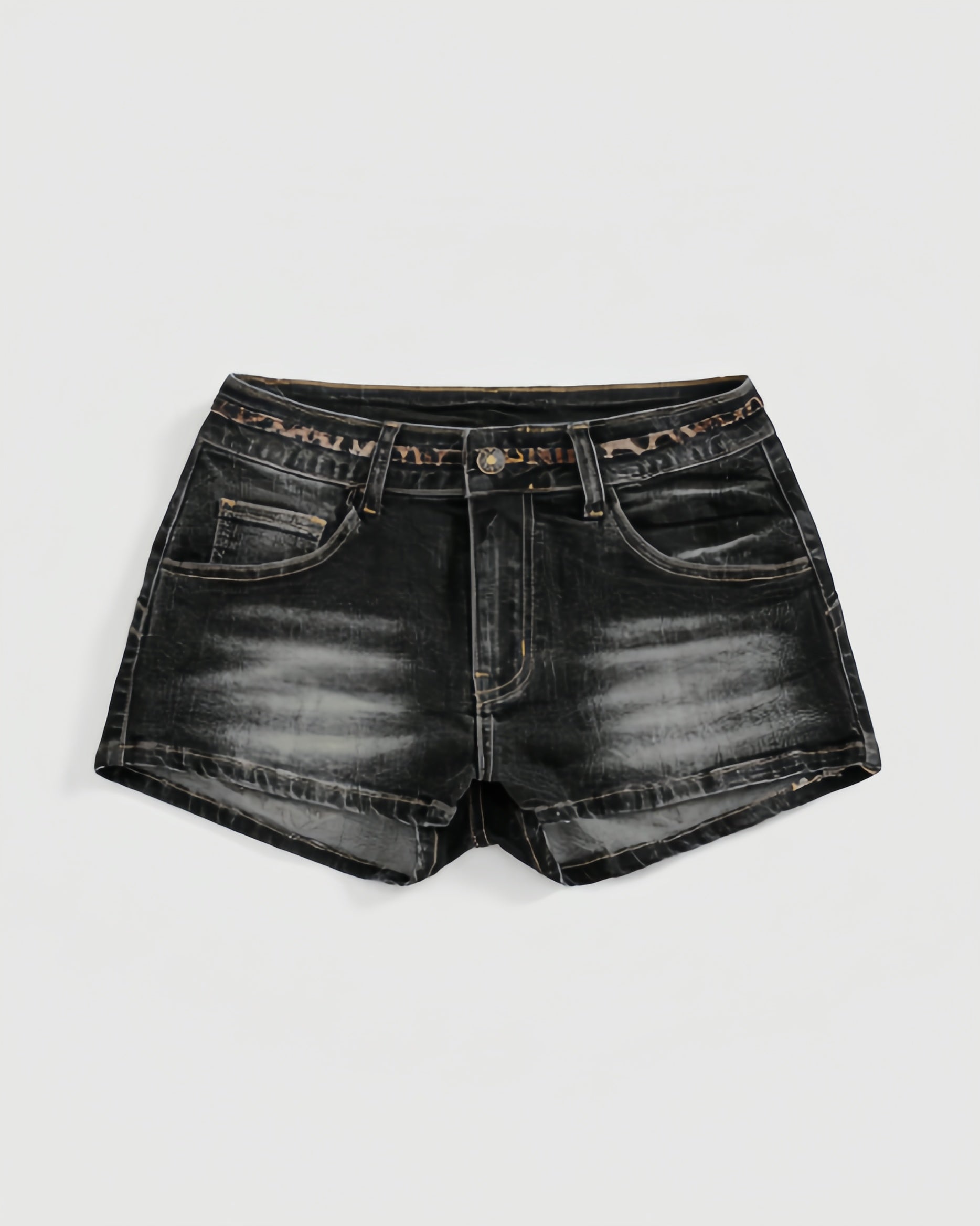 Washed Black Denim Shorts