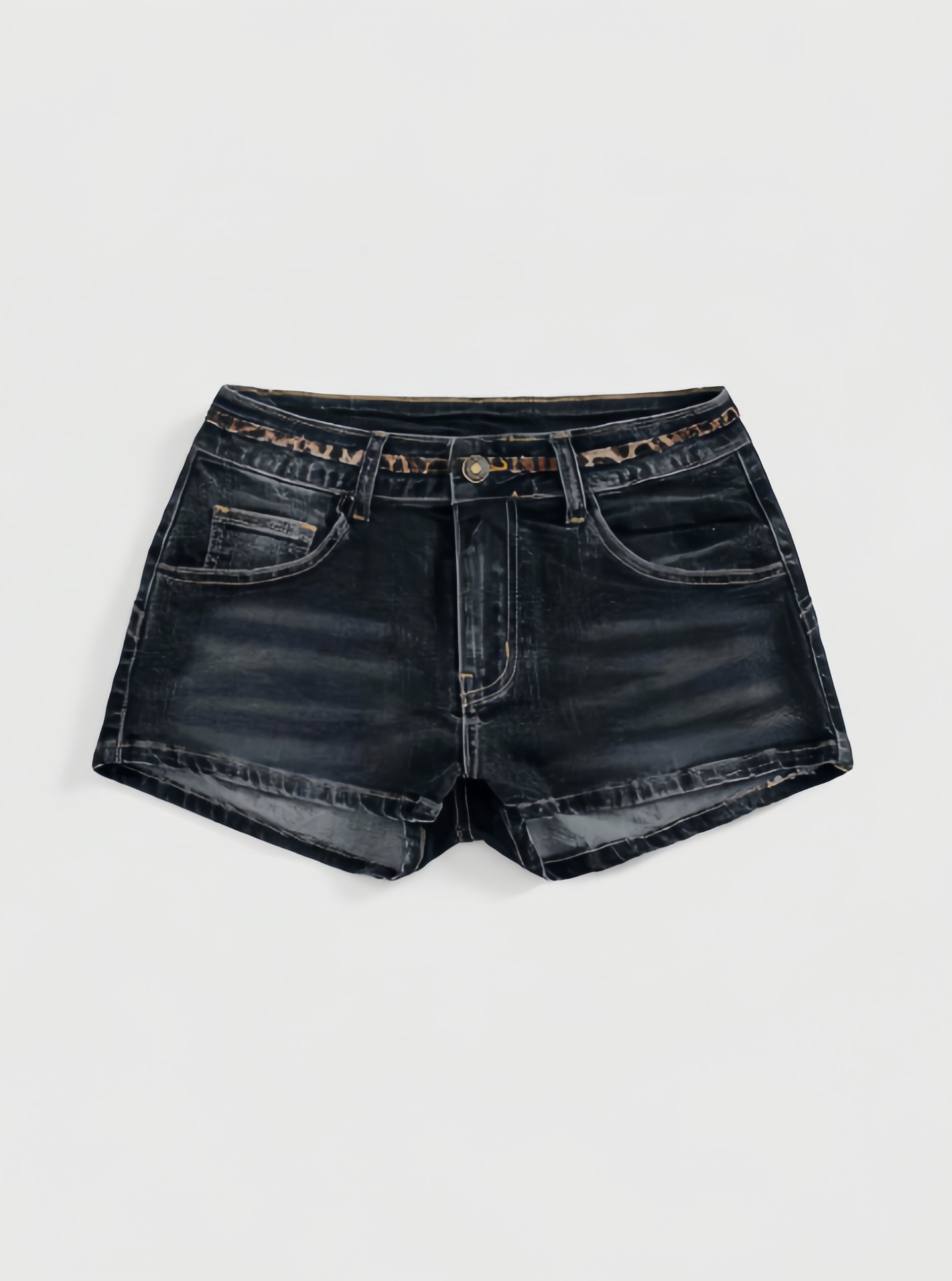 Washed Blue Denim Shorts