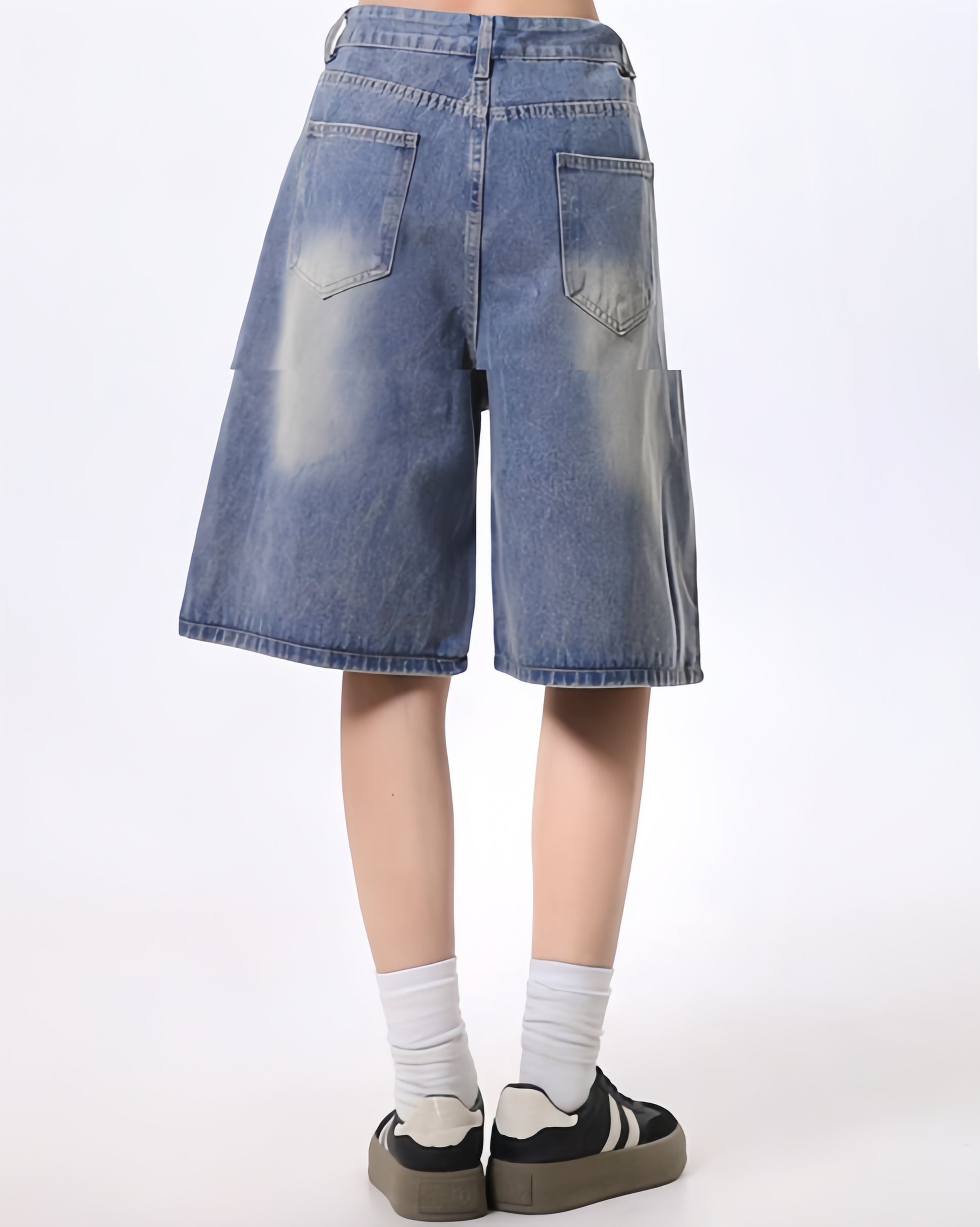 Y2K Graphic Denim Bermuda Shorts
