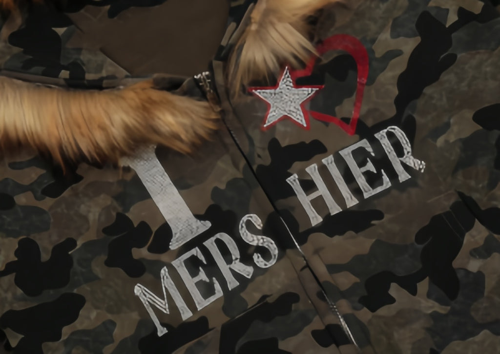 Camo Star Fur-Trim Zip Hoodie