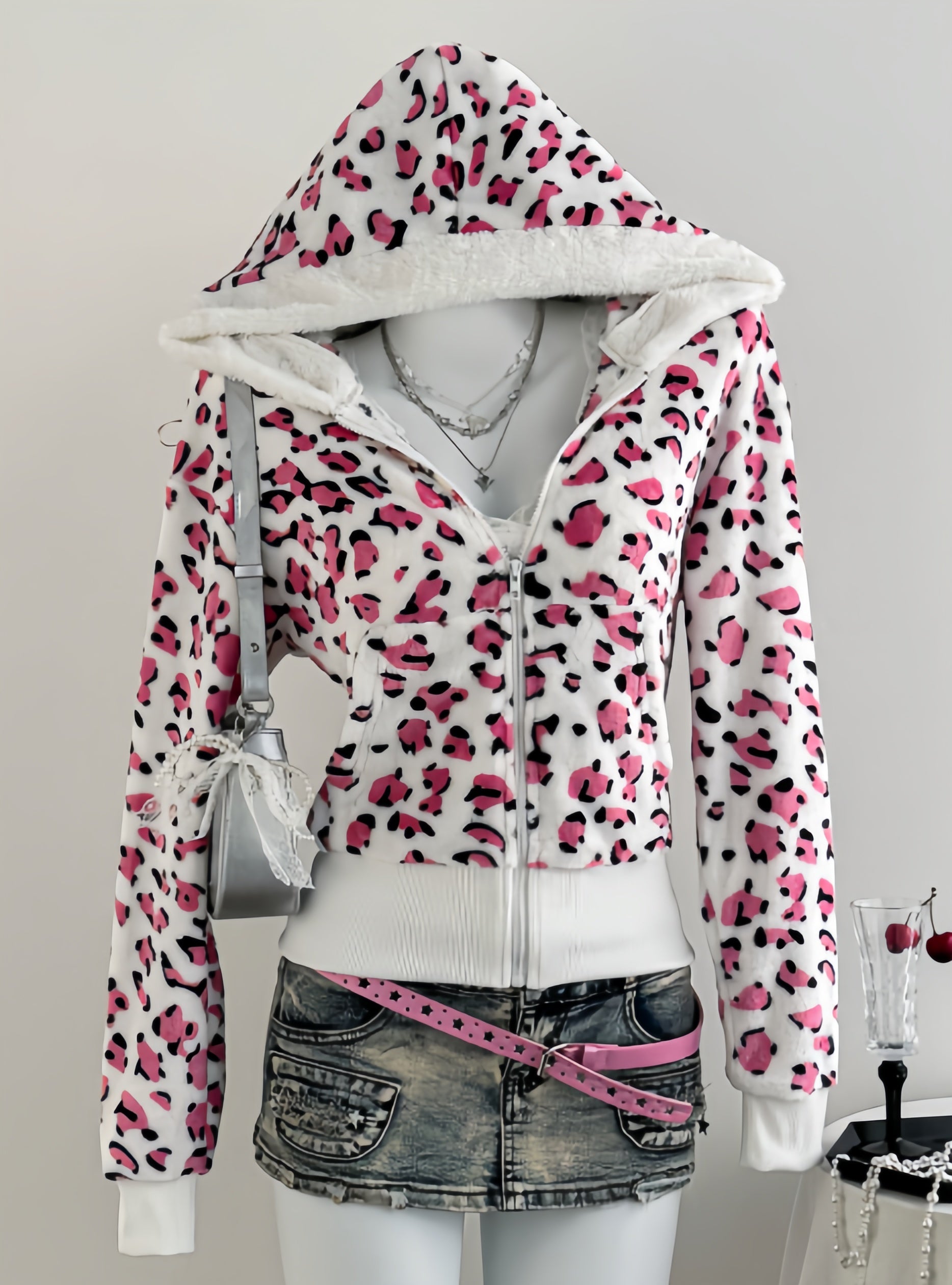 Pink Sugar Leopard Hoodie