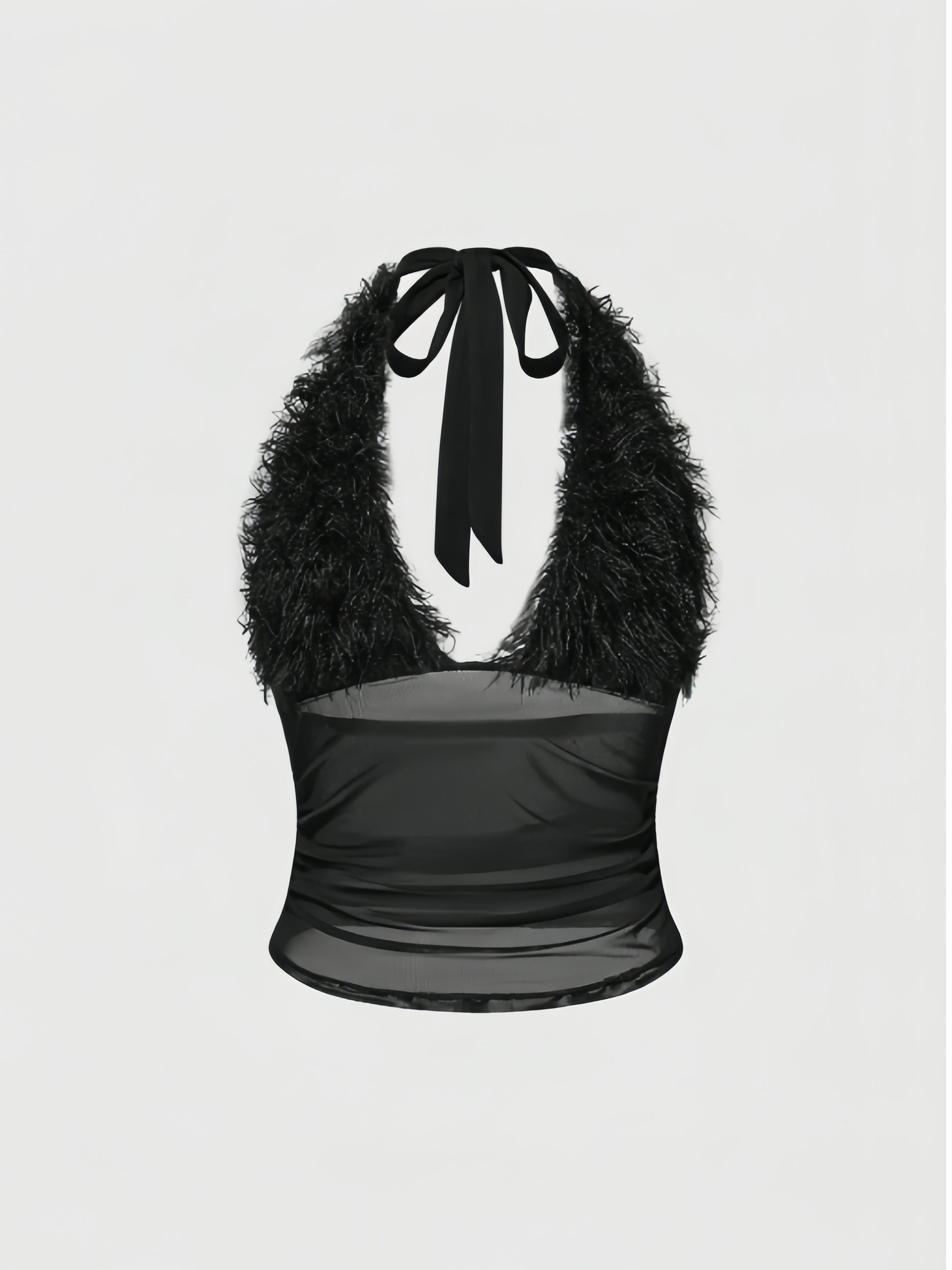 Noir Halter Mesh Top