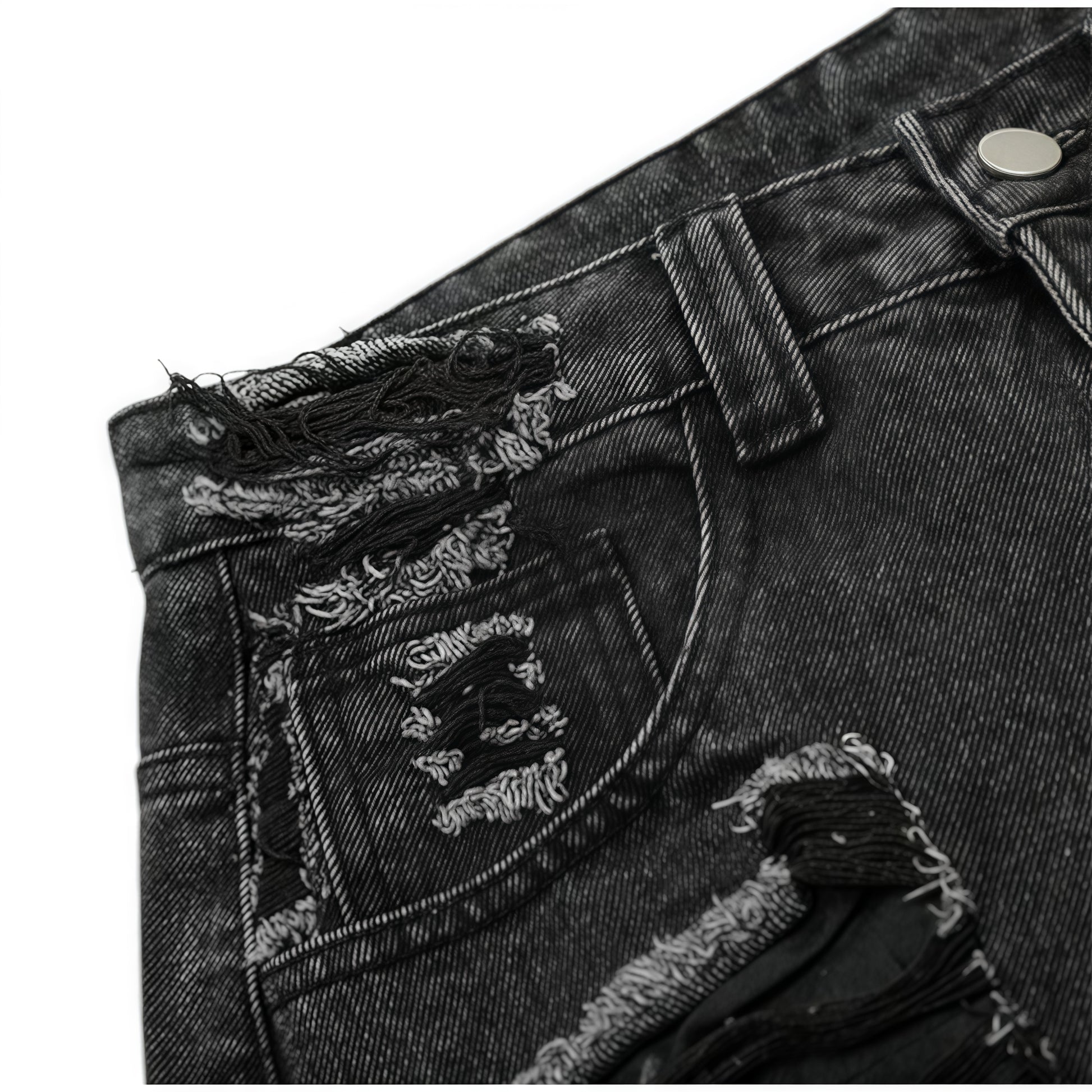 Black Washed Ripped Baggy Jeans