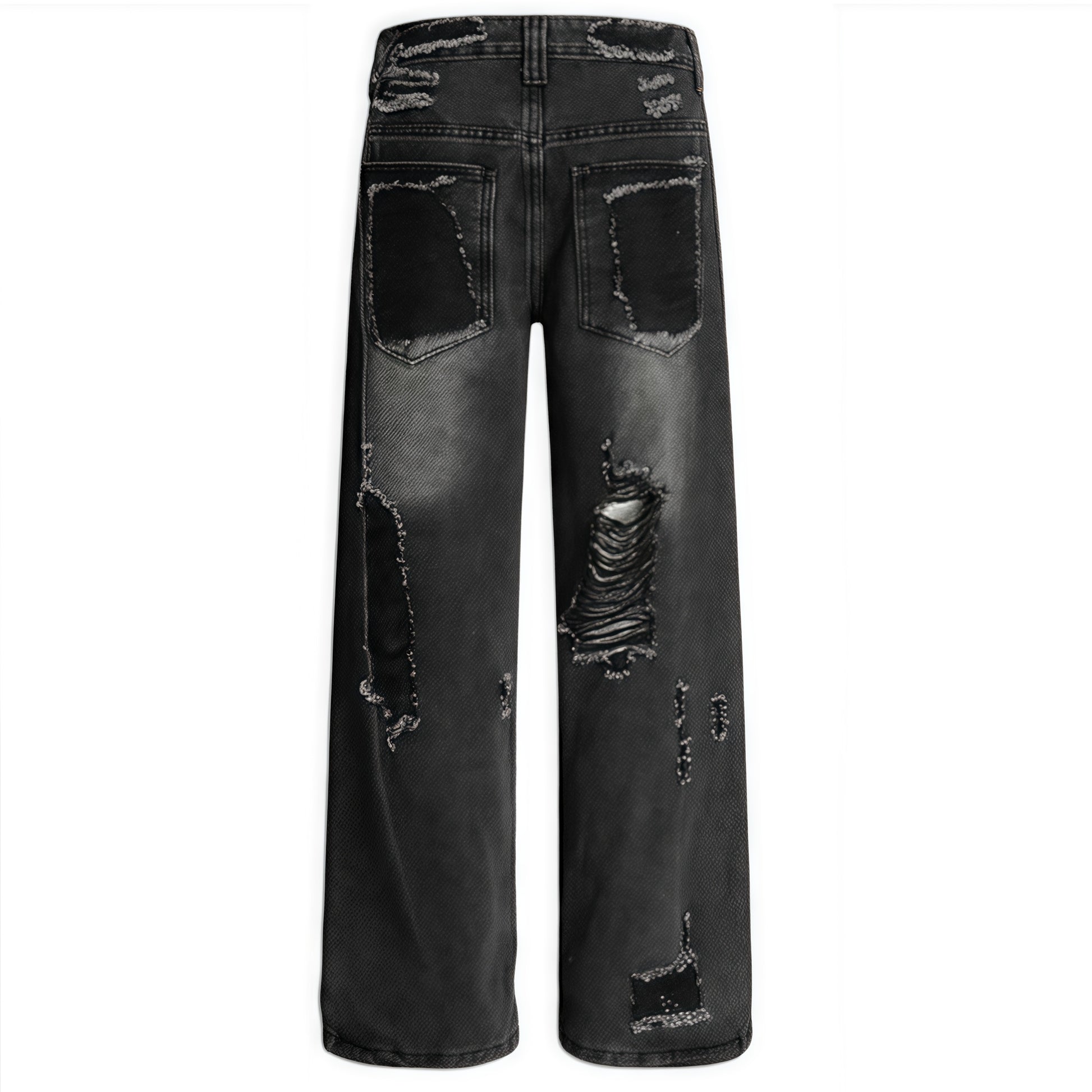 Black Washed Ripped Baggy Jeans