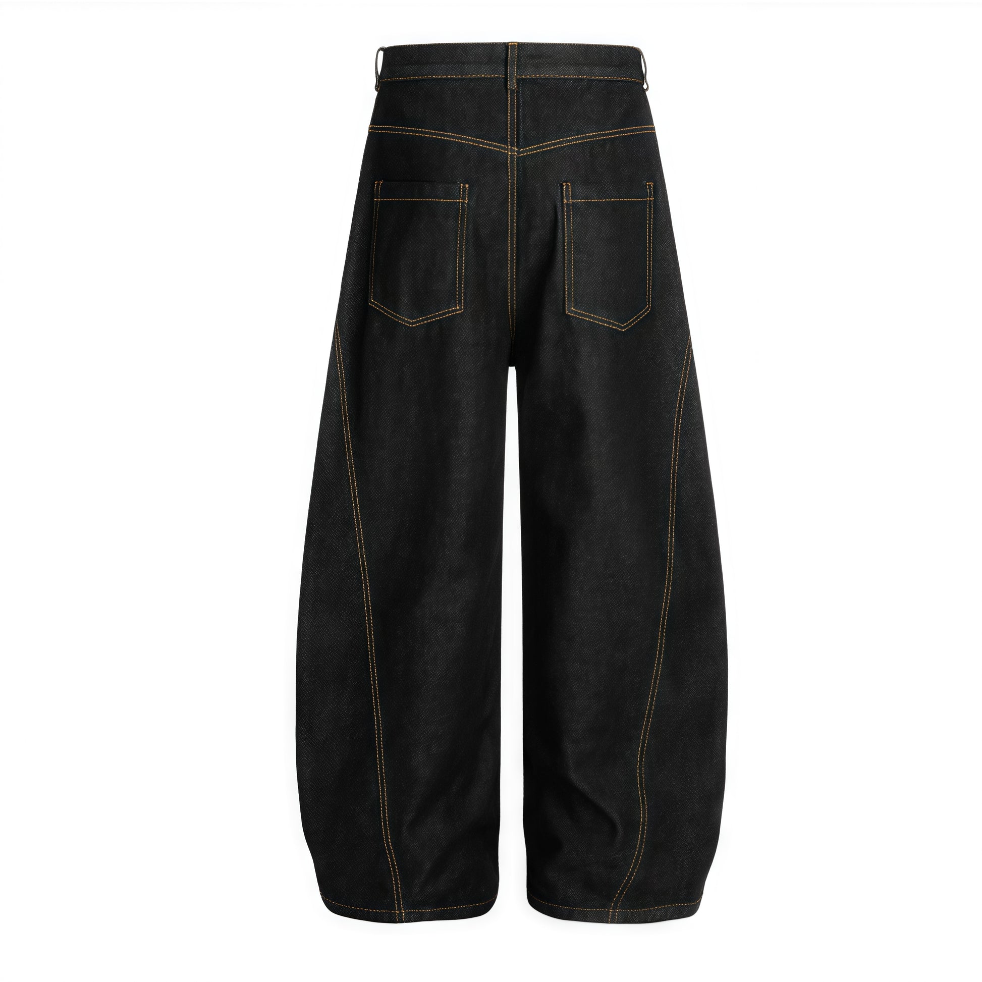Black Embroidered Wide Leg Denim