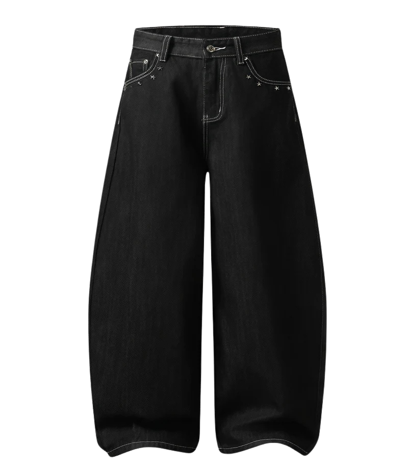 Angel Wings Barrel Jeans