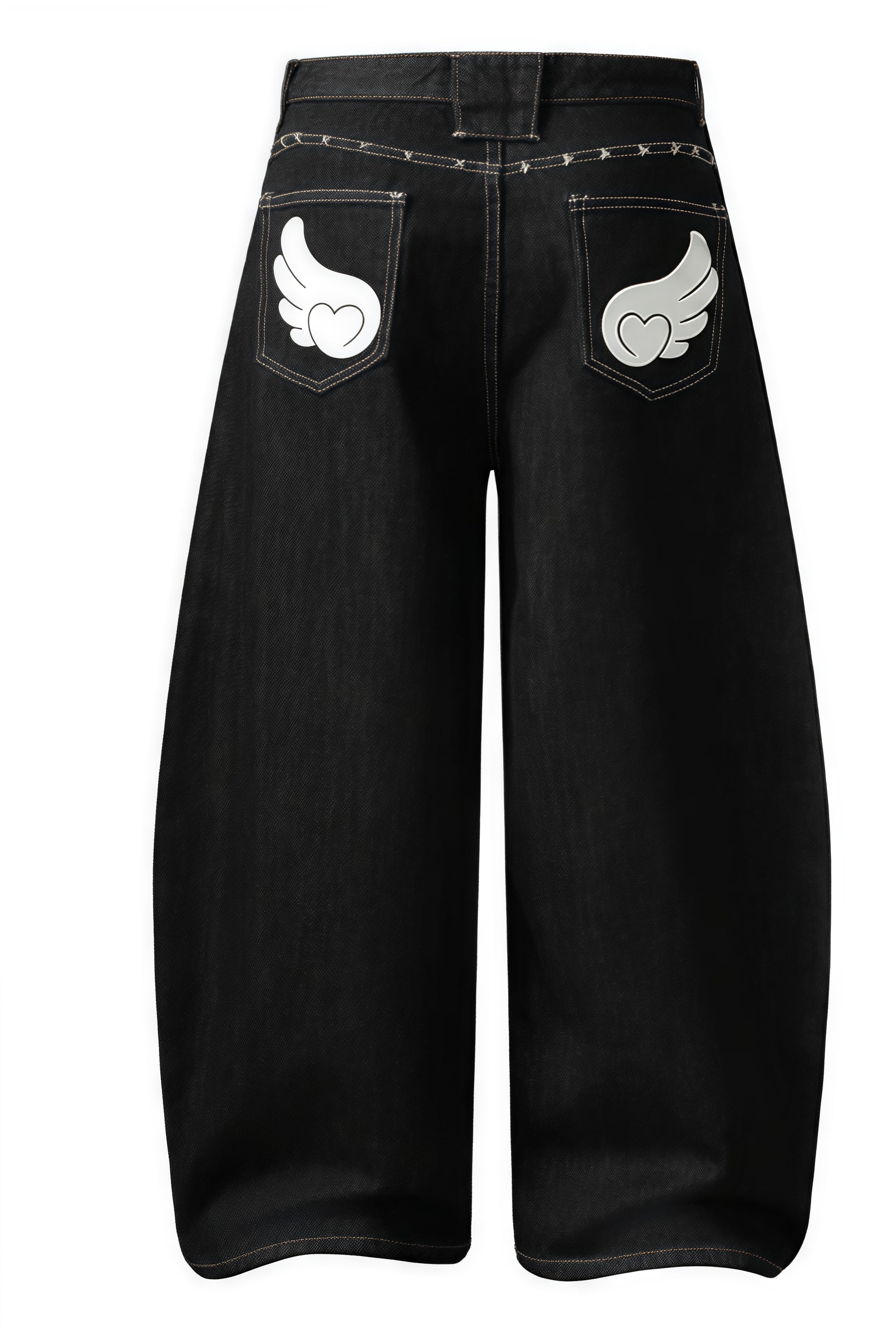 Angel Wings Barrel Jeans