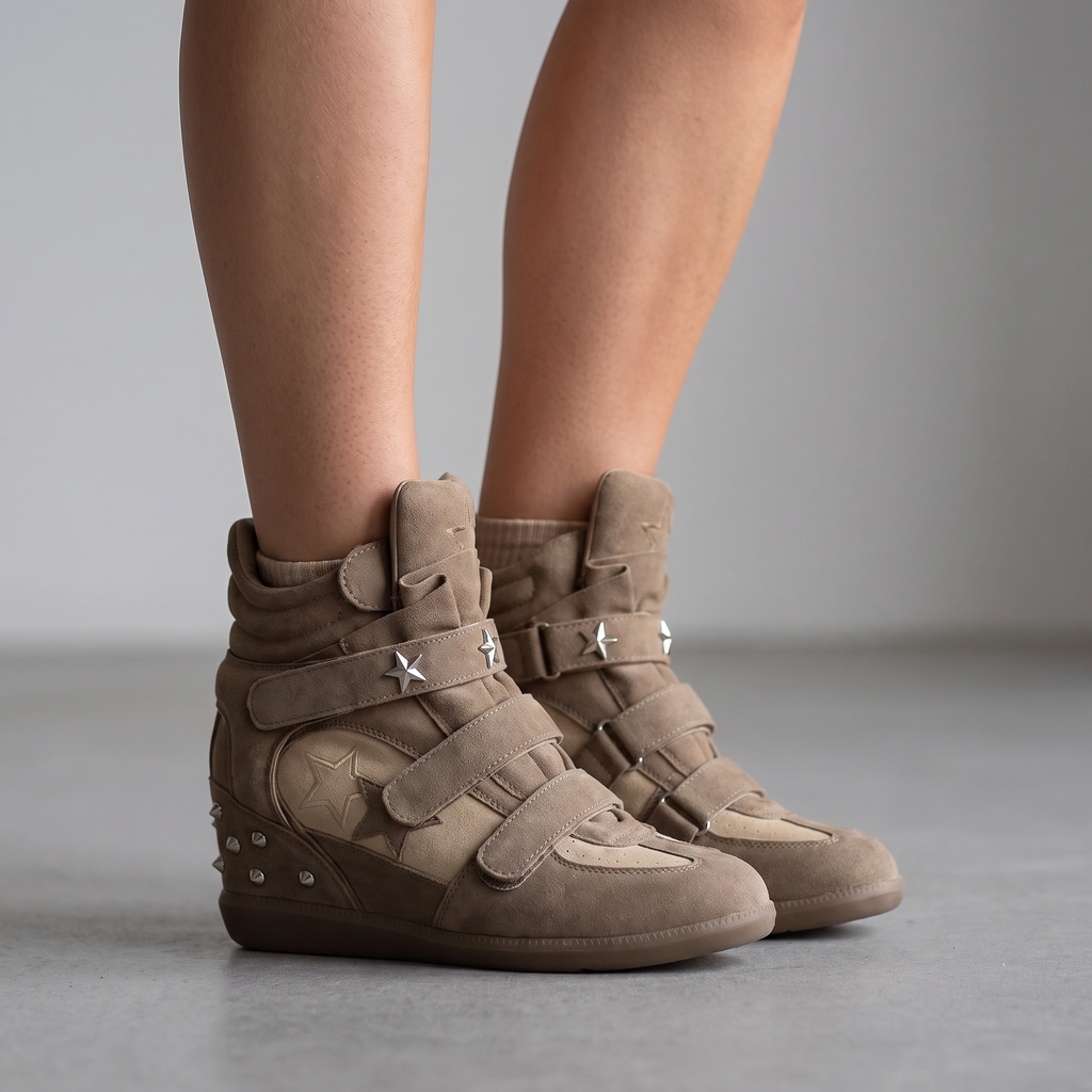 Studded Wedge Sneakers