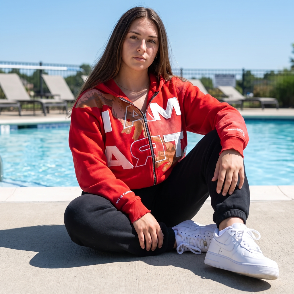 Crimson Touch Zip Hoodie