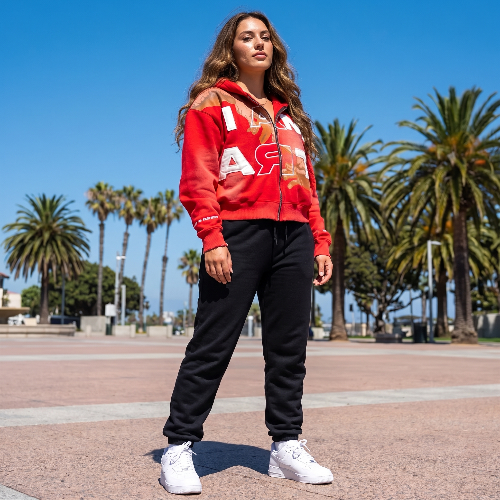 Crimson Touch Zip Hoodie